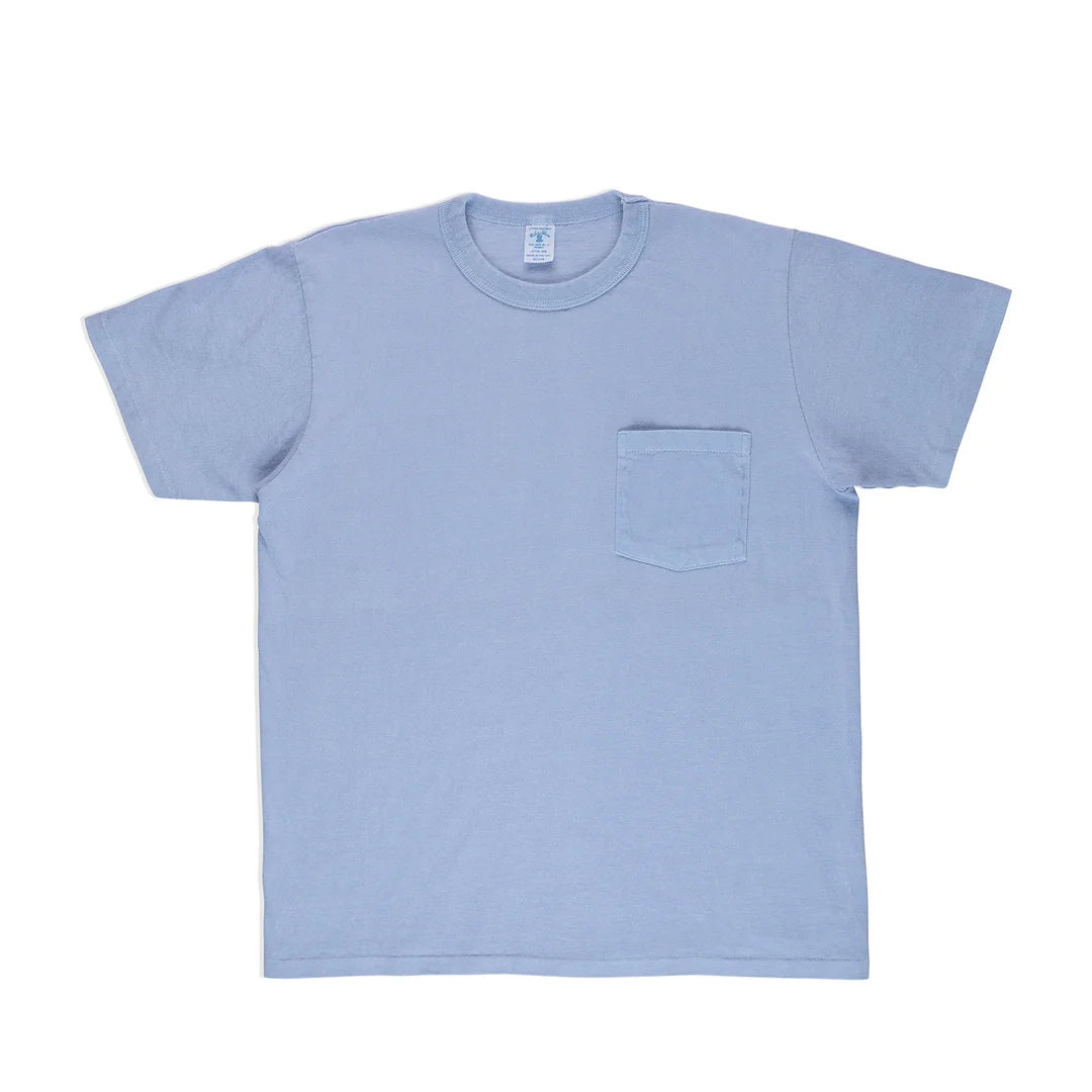 14/1 Pigment Dyed Pocket T-Shirt - Foggy Blue
