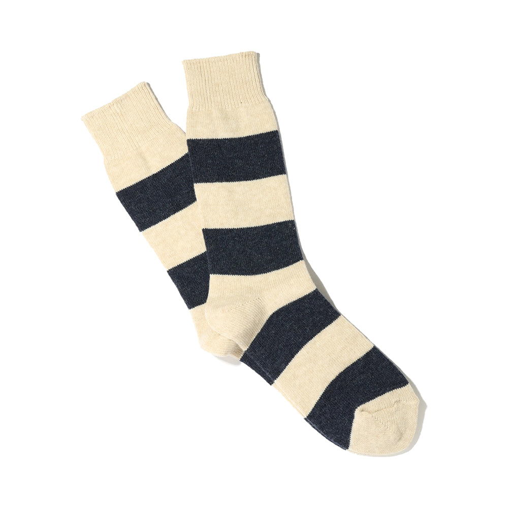 Wool Cashmere Stripes Crew - Oatmeal