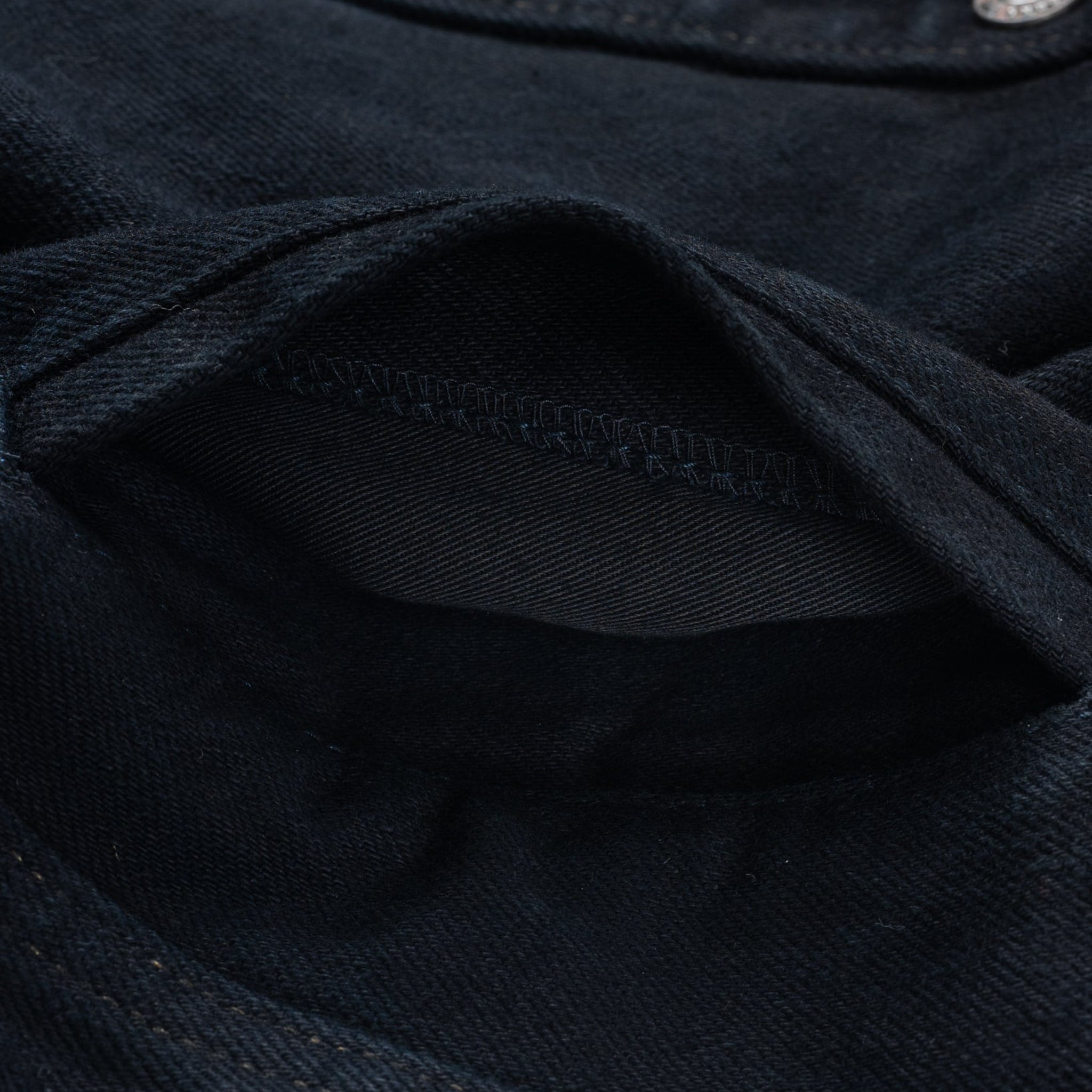 IHSH-293-OD 18oz Vintage Selvedge Denim CPO Shirt - Indigo Overdyed Black