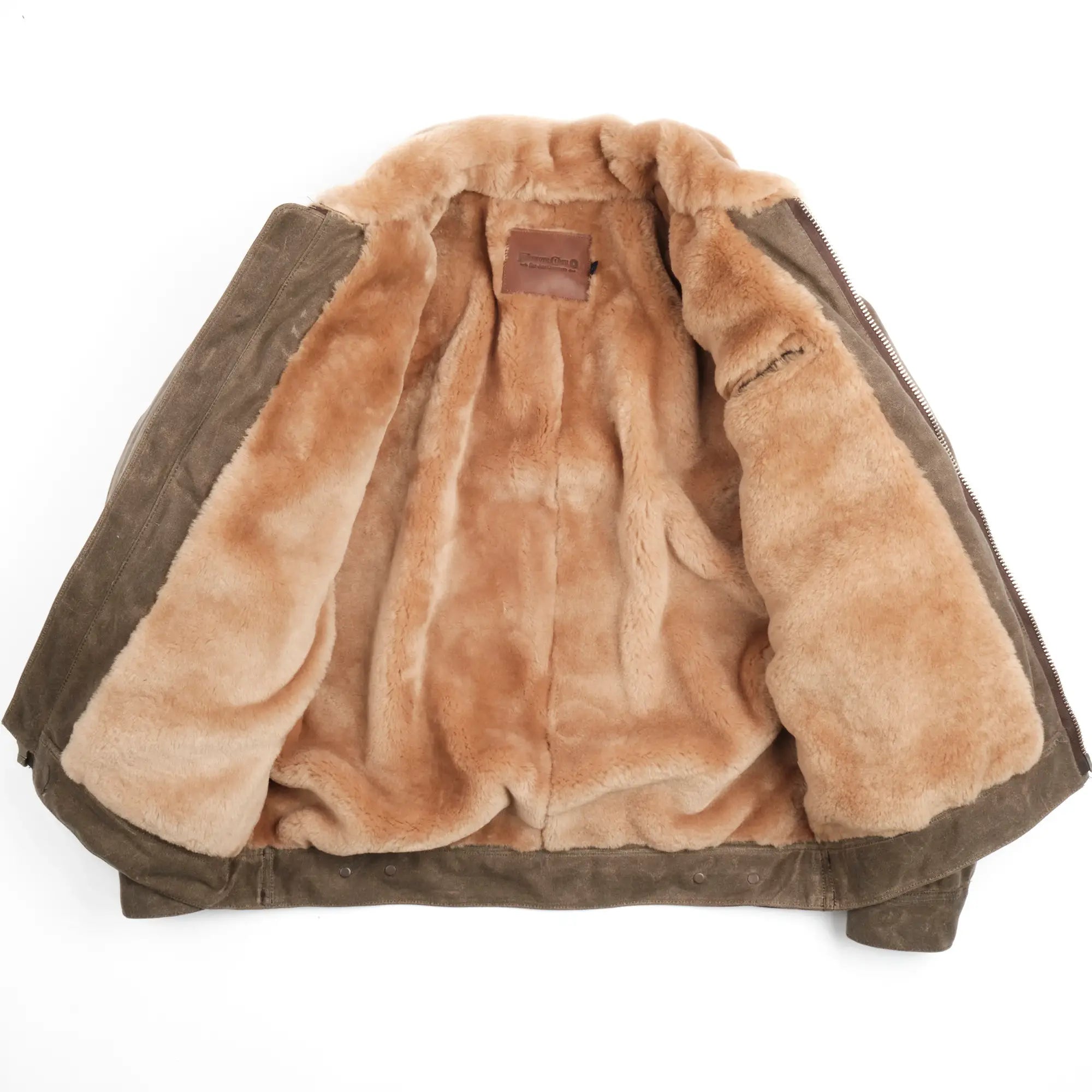 RJ-2 20oz Shearling Lined Waxed Canvas Jacket - Tobacco