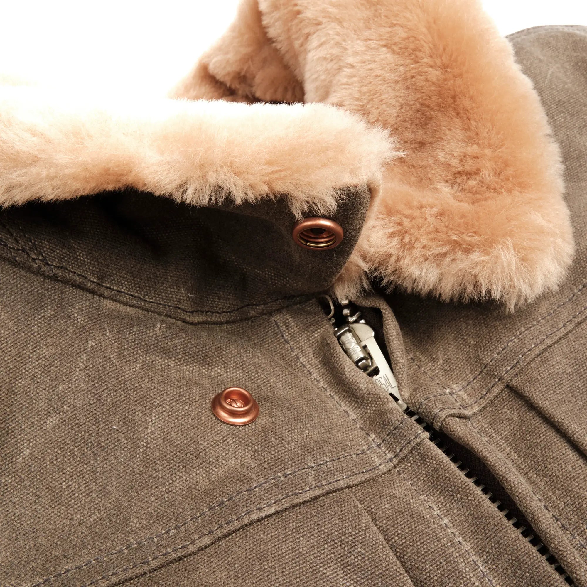 RJ-2 20oz Shearling Lined Waxed Canvas Jacket - Tobacco