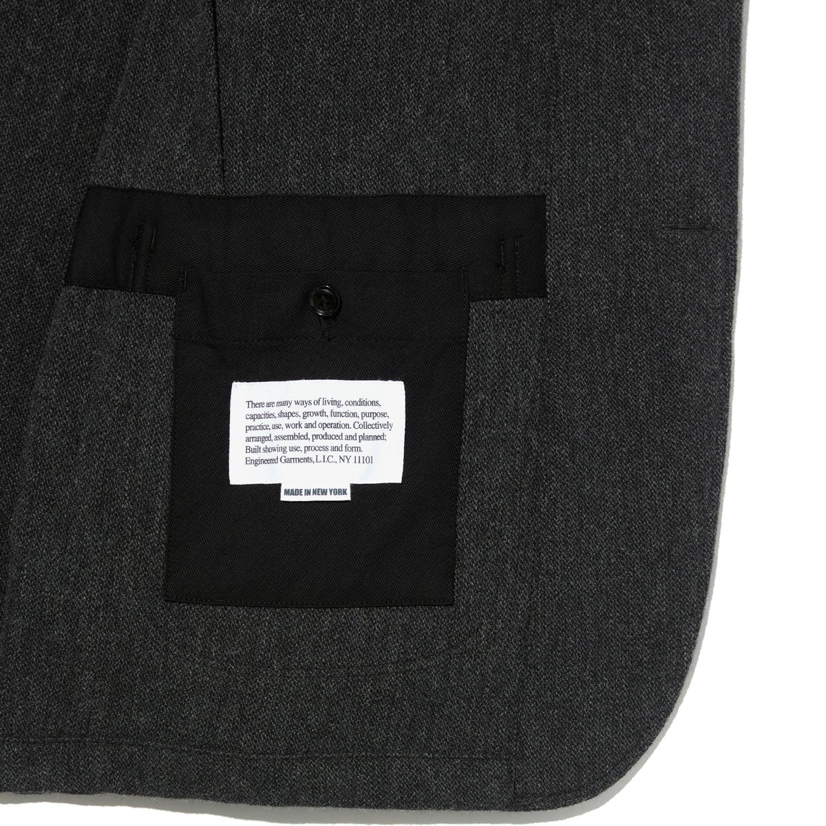 Bedford Jacket - Charcoal Wool Poly Heavy Tweed