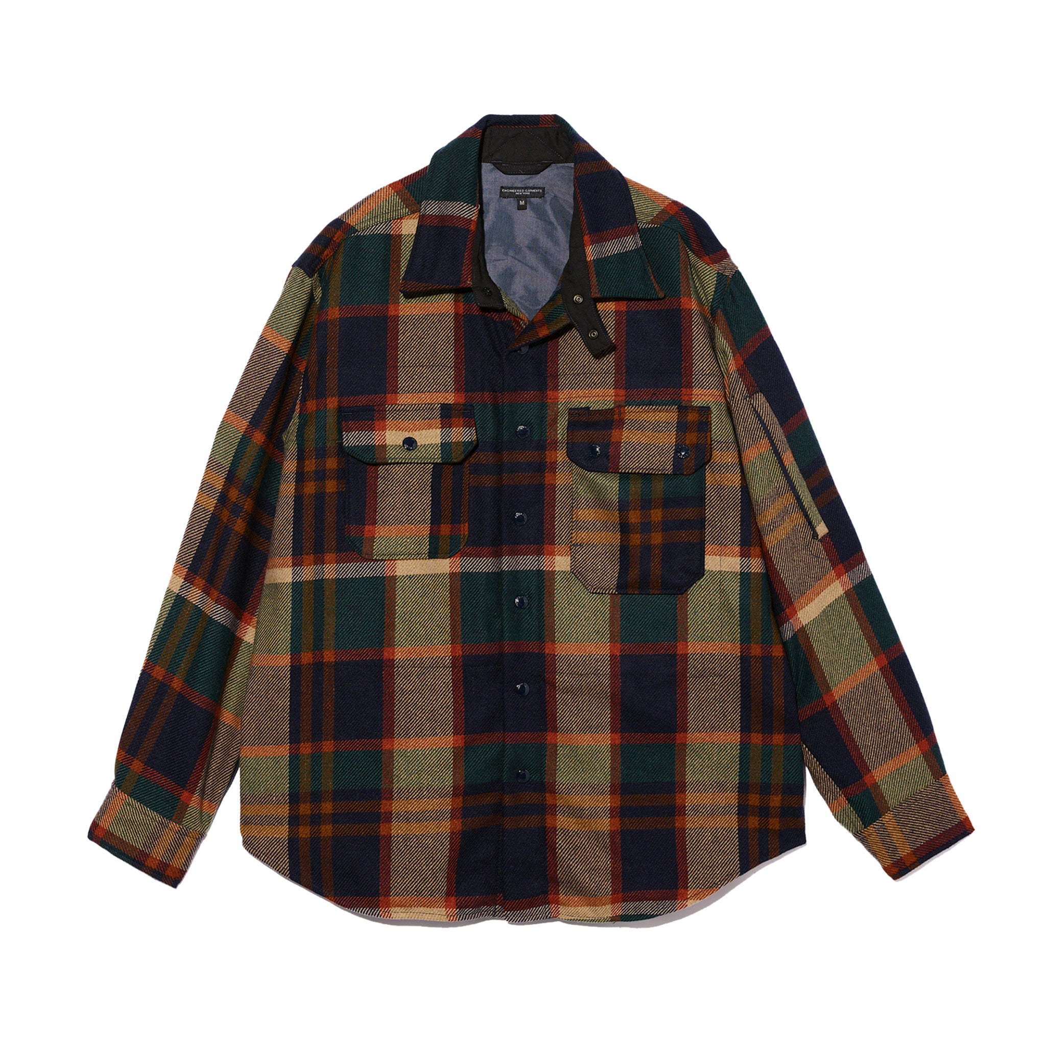 Engineered Garments CPO Shirt Jacket Navy/Brown Heavy Wool Plaid