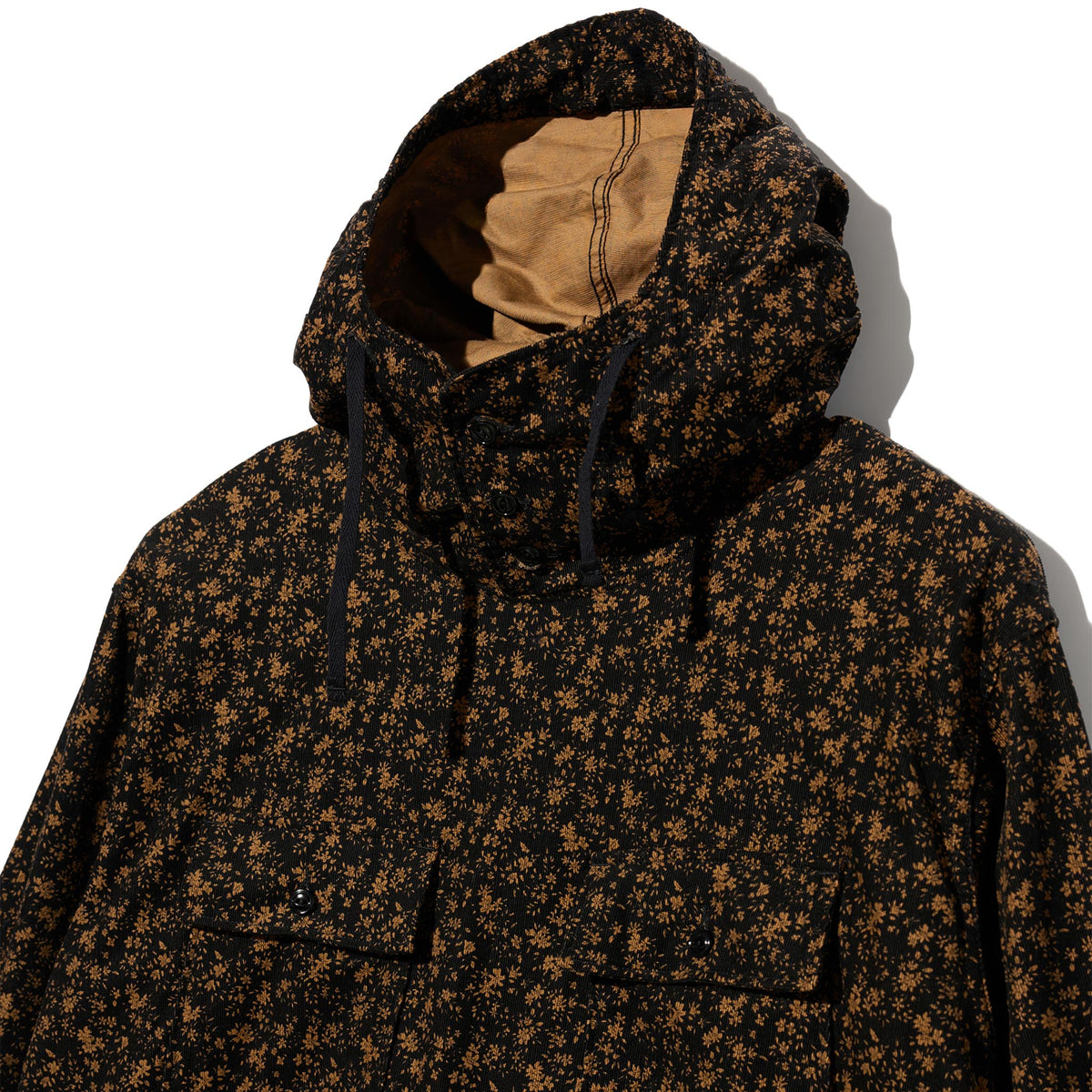 Cagoule Shirt - Black 21W Corduroy Small Floral Print