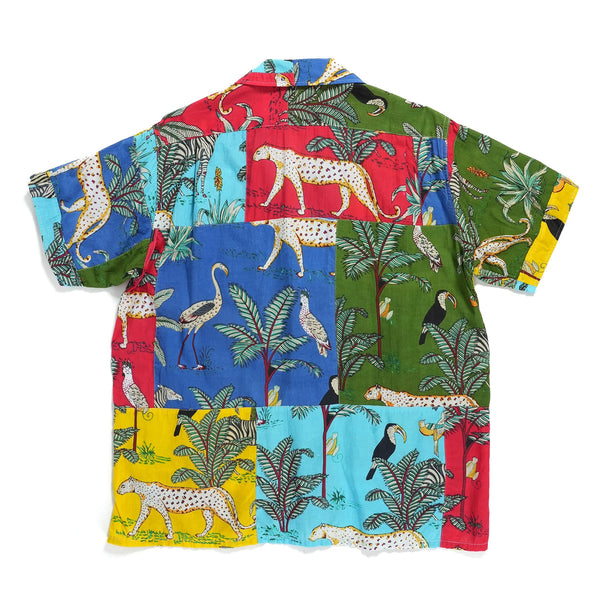 Engineered Garments Camp Shirt Multi Color Animal Print Patchwork Rear