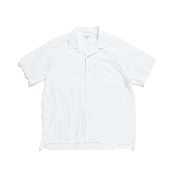 Engineered Garments Camp Shirt White Cotton Handkerchief Front