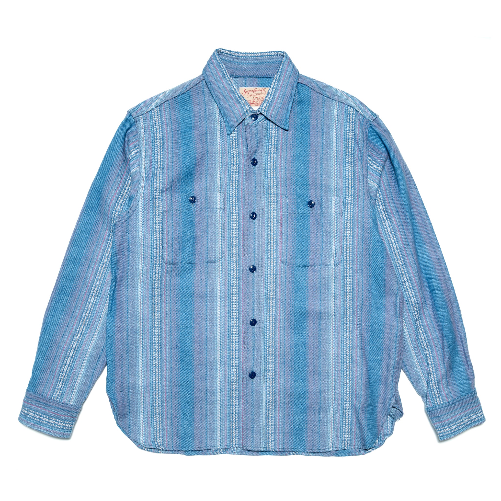 SC29579 Southwestern Indigo Dobby Work Shirt - Light Blue