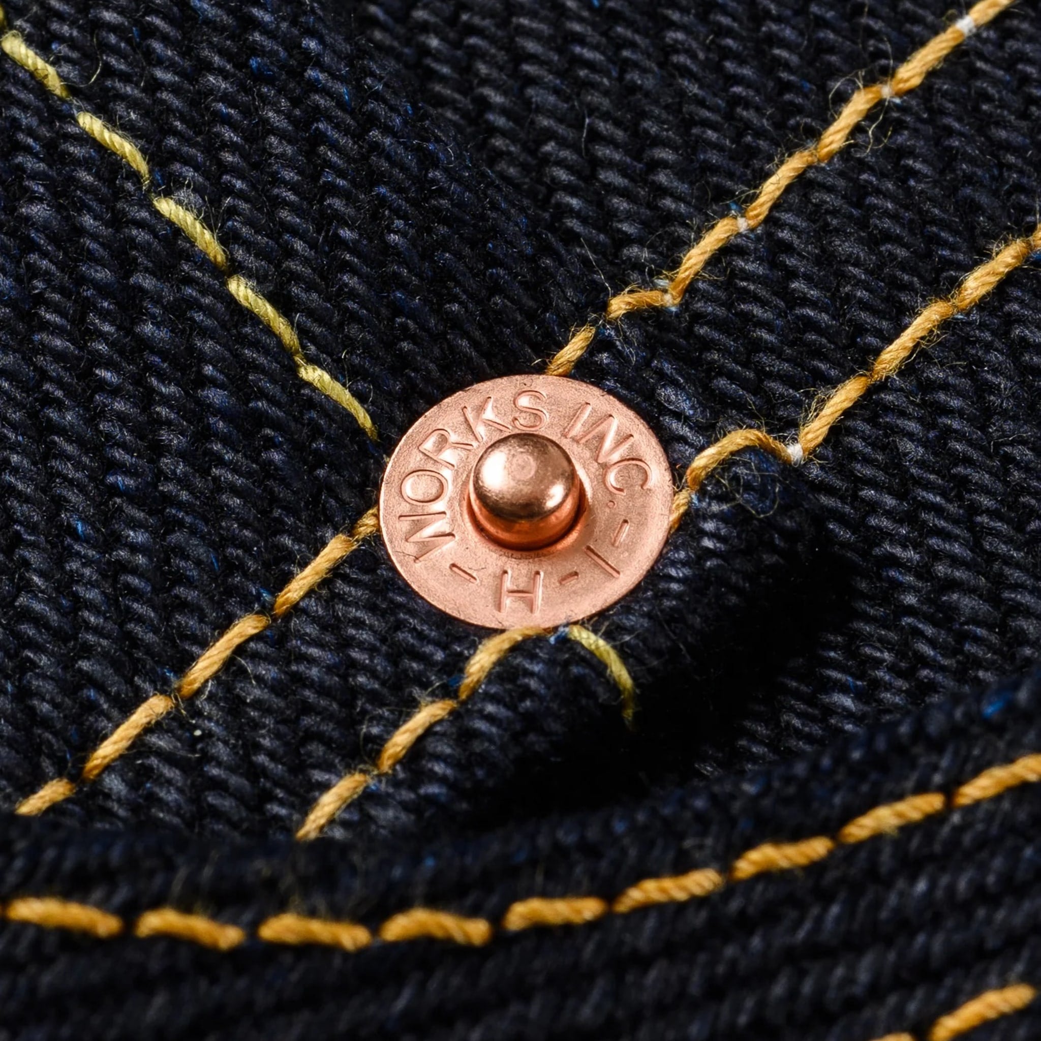 IH-888-XHSib 25oz Selvedge Denim Medium/High Rise Tapered Cut Jeans - Indigo/Black