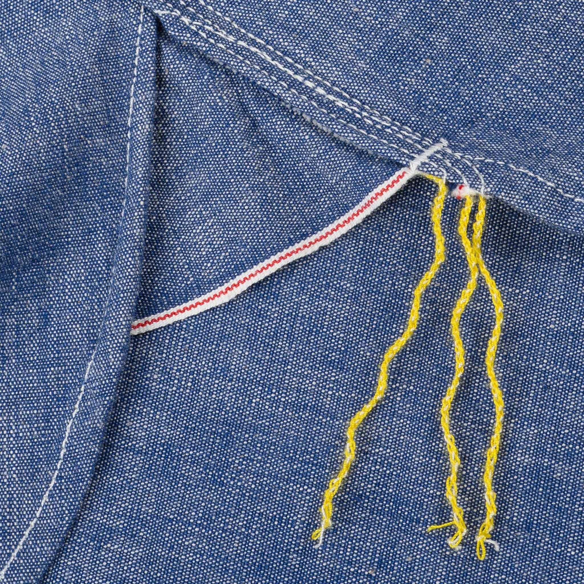 IHSH-21-BLU 10oz Selvedge Chambray Work Shirt - Blue