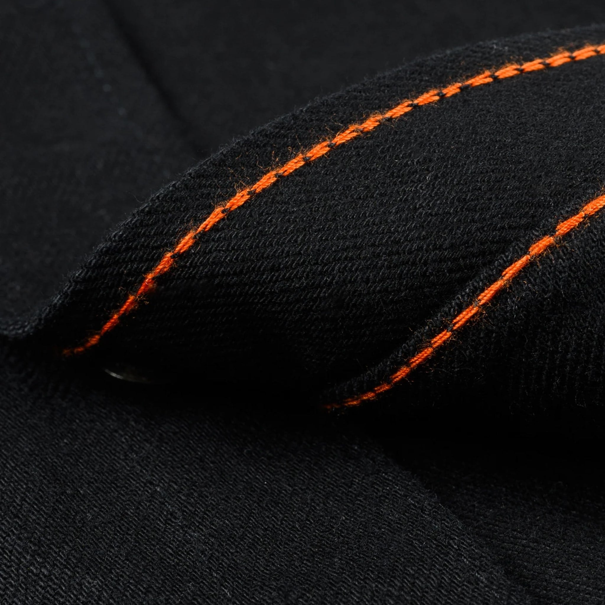 IHSH-338-BLK 12oz Selvedge Denim Work Shirt With Snaps - Black