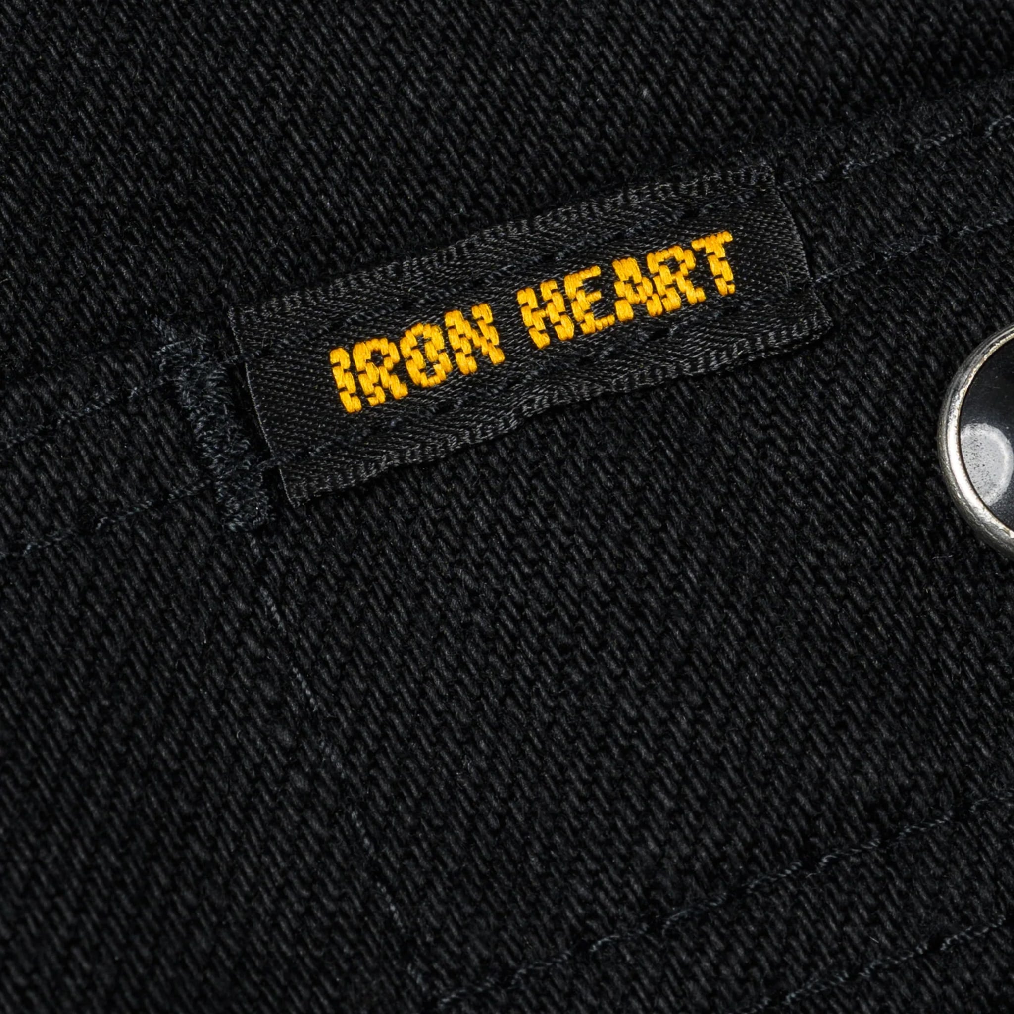 IHSH-338-BLK 12oz Selvedge Denim Work Shirt With Snaps - Black