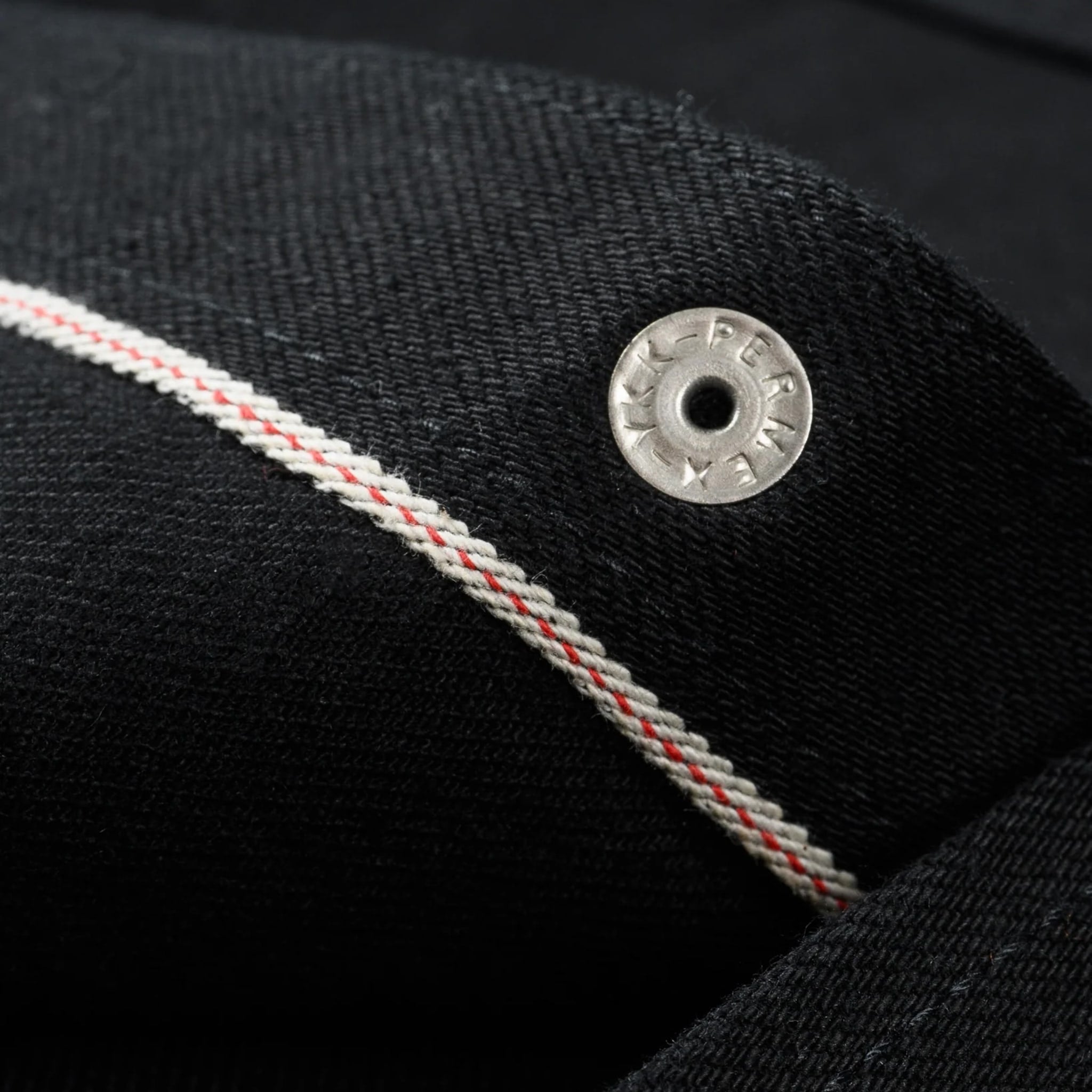 IHSH-338-BLK 12oz Selvedge Denim Work Shirt With Snaps - Black