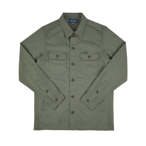 IHSH-385-ODG 9oz Herringbone Military Shirt - Olive Drab Green