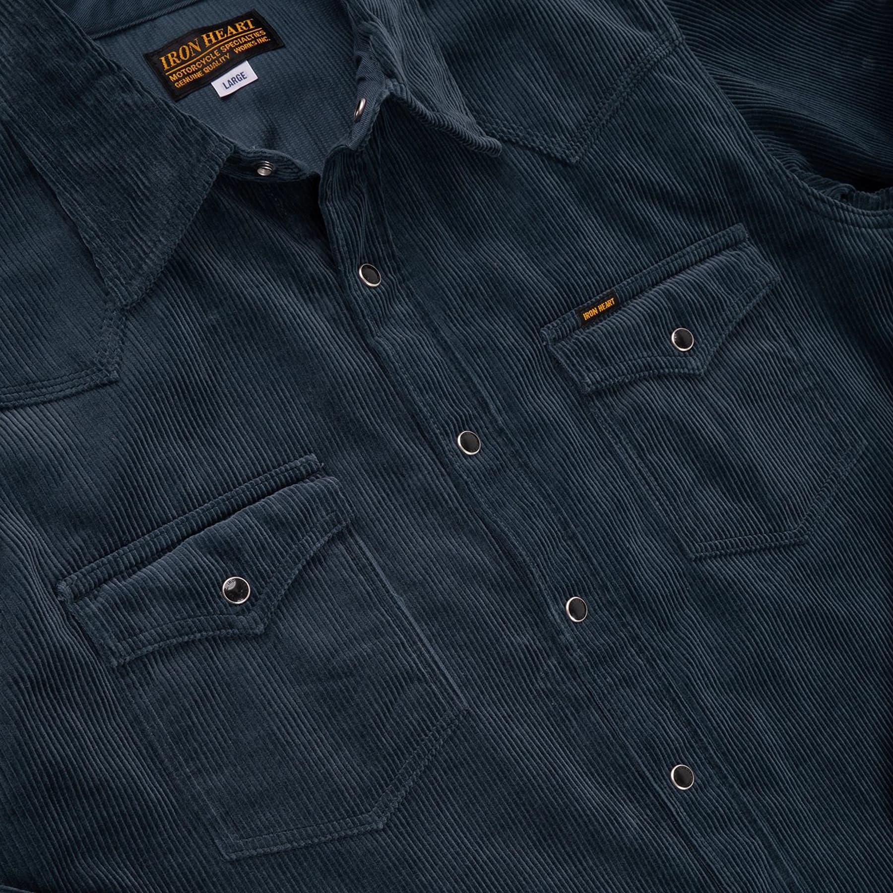 IHSH-398-NAV 11oz Corduroy Western Shirt - Navy
