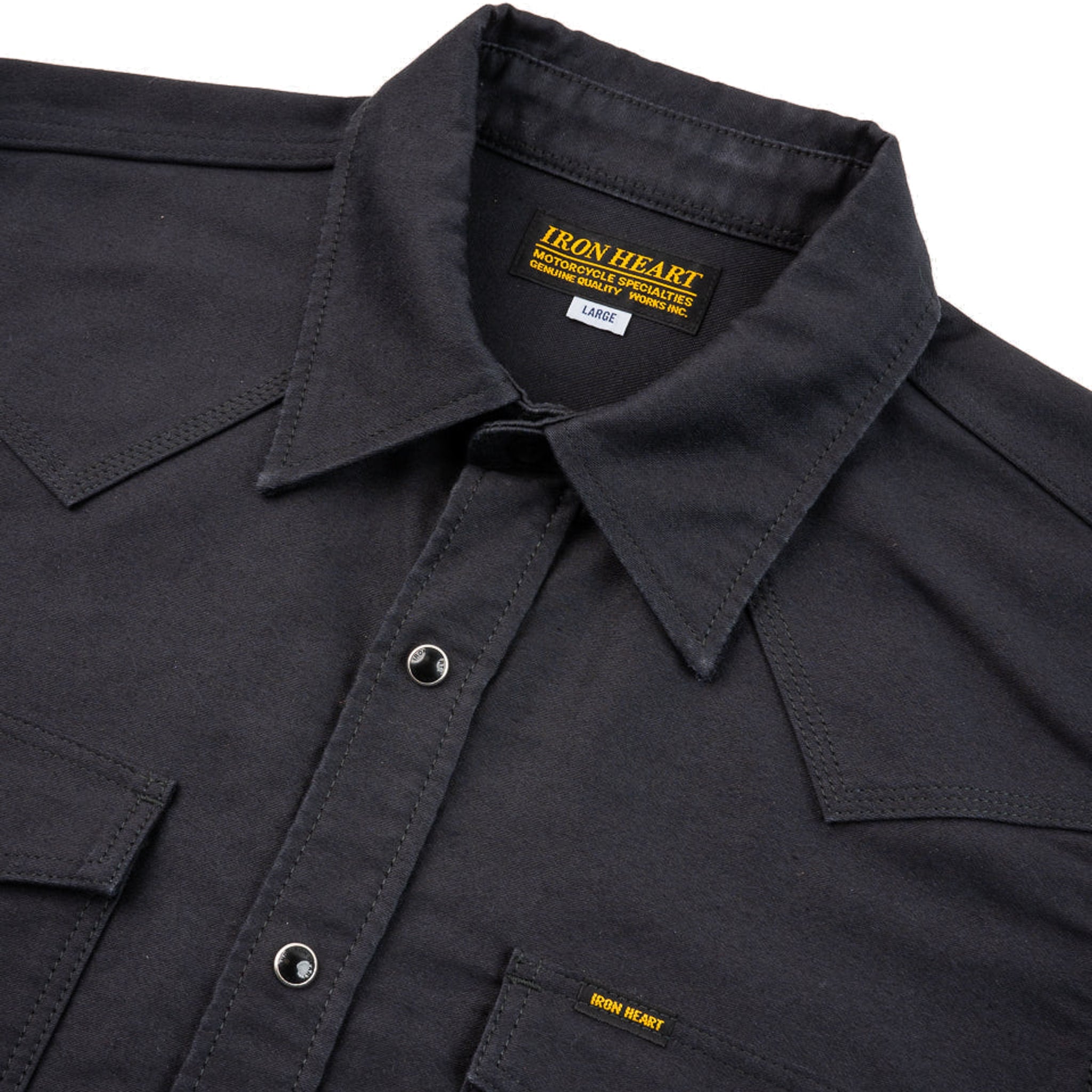 IHSH-426-BLK 12oz Military Moleskin Western Shirt - Black