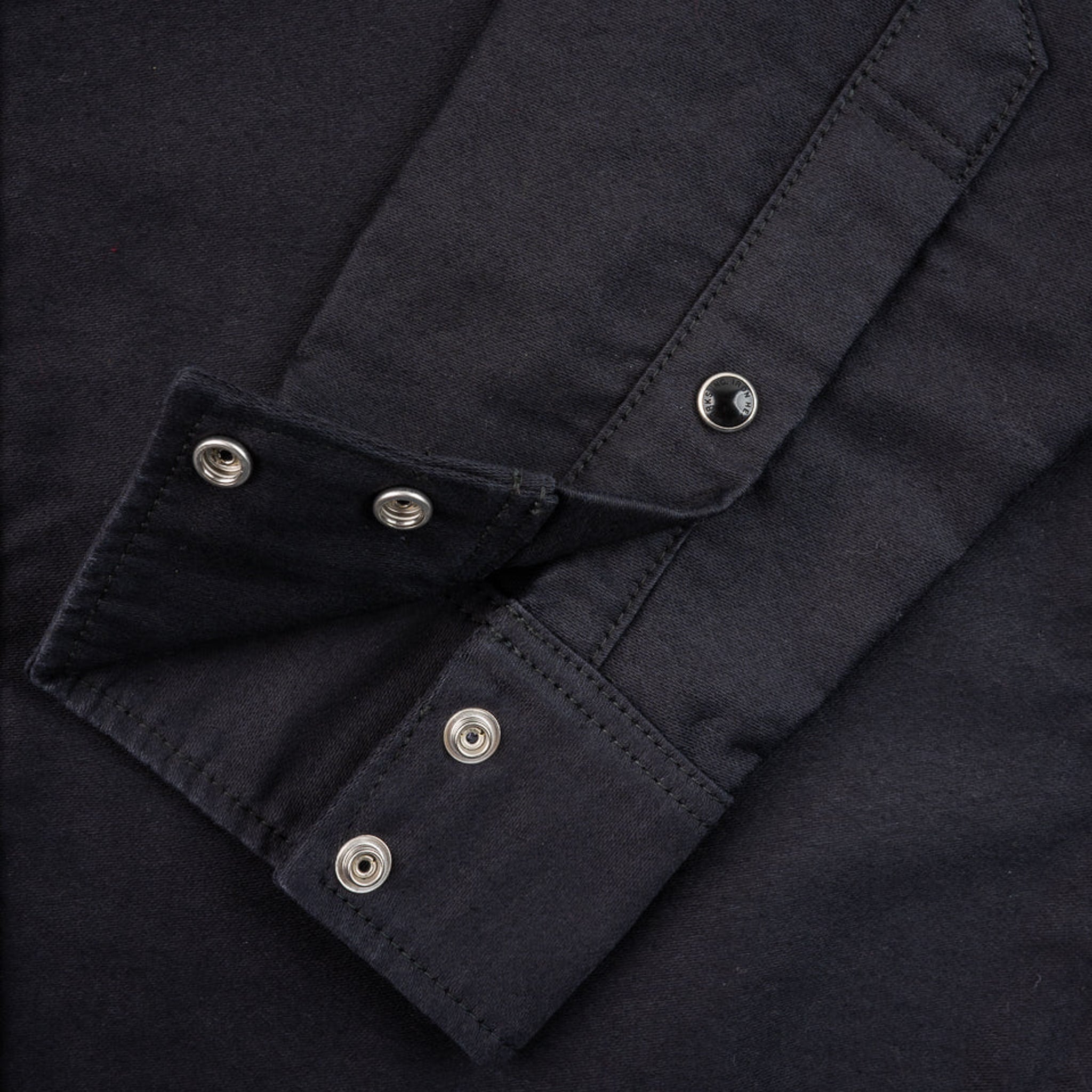 IHSH-426-BLK 12oz Military Moleskin Western Shirt - Black