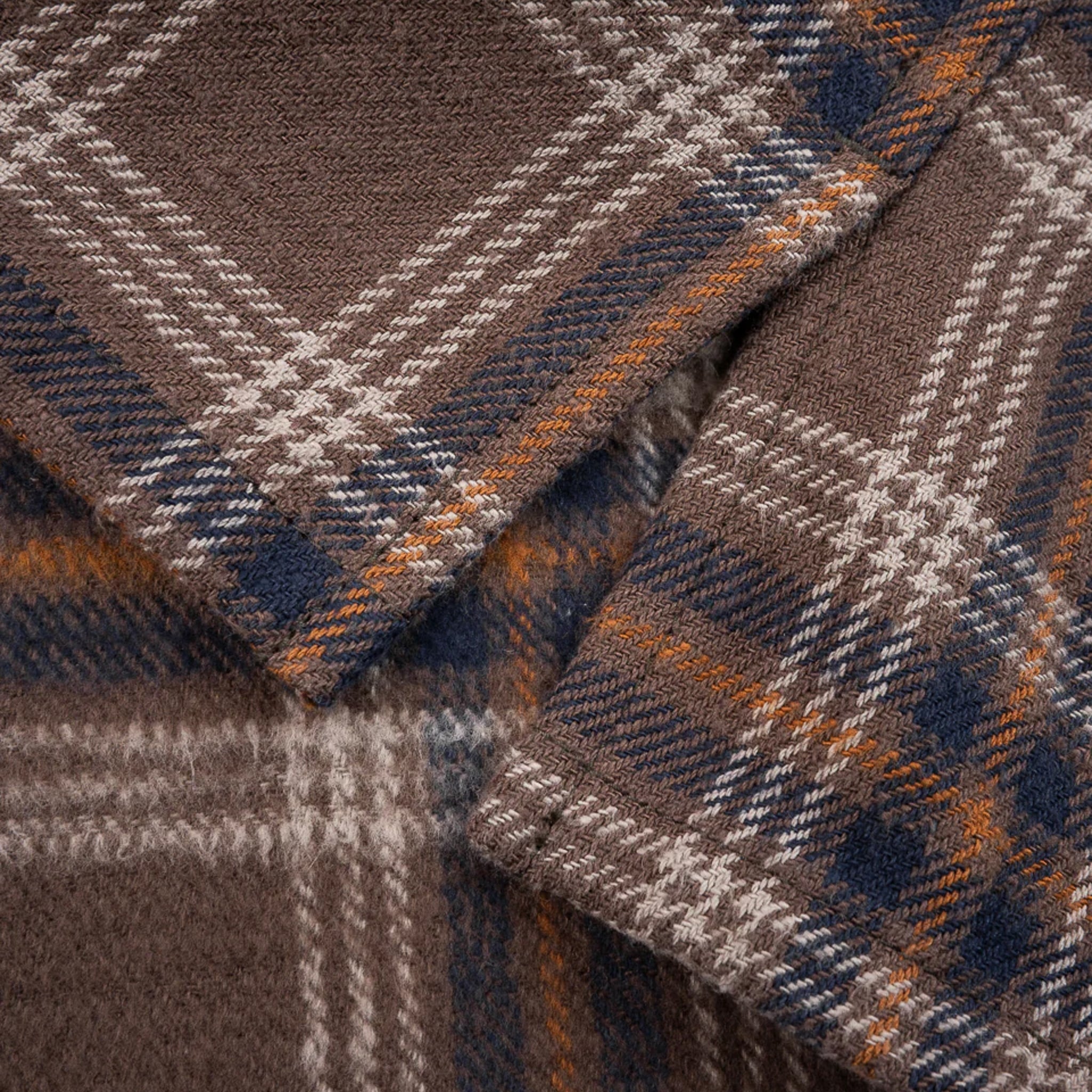 IHSH-430-BRN Slubby Heavy Flannel Check Work Overshirt - Brown