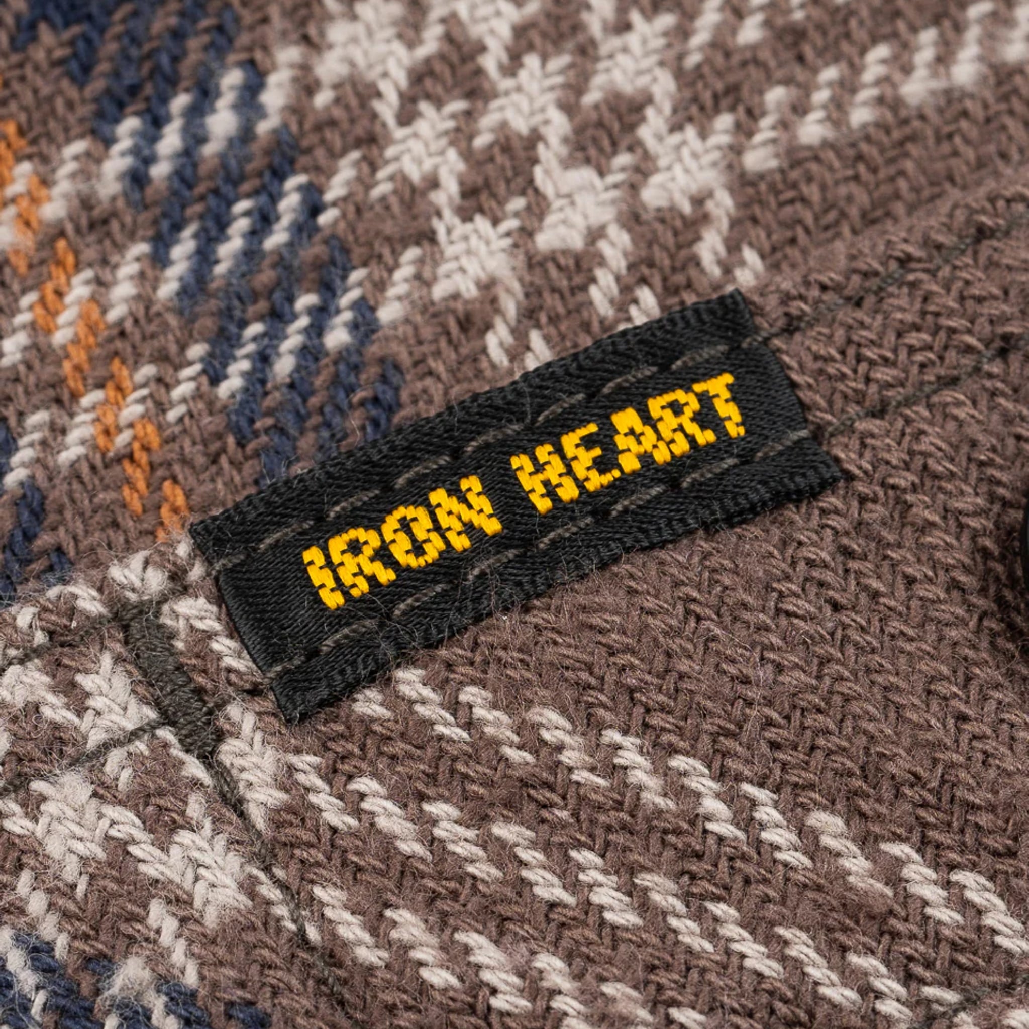 IHSH-430-BRN Slubby Heavy Flannel Check Work Overshirt - Brown