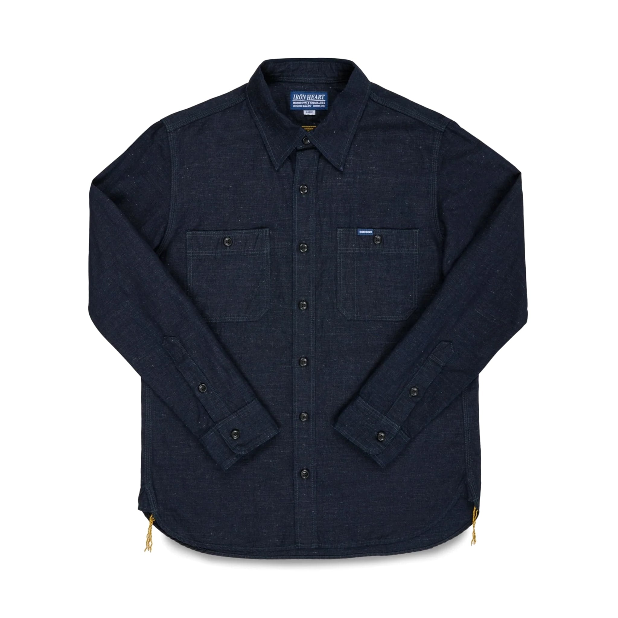 Iron Heart IHSH-443-IND 7oz Cotton Linen Chambray Work Shirt