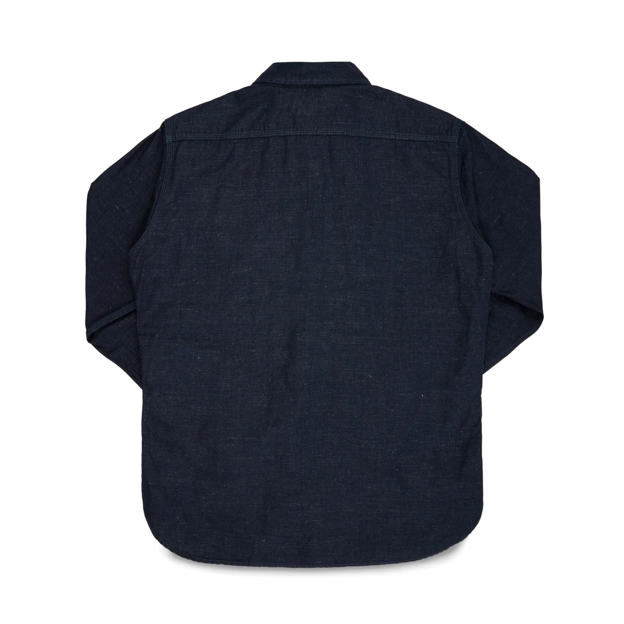 IHSH-443-IND 7oz Cotton Linen Chambray Work Shirt - Indigo