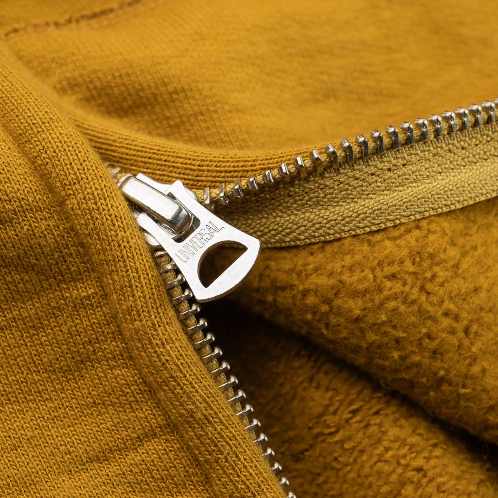 IHSW-81L-MUS-NP 14oz Ultra Heavyweight Loopwheel Cotton Zippered Hoodie - Mustard