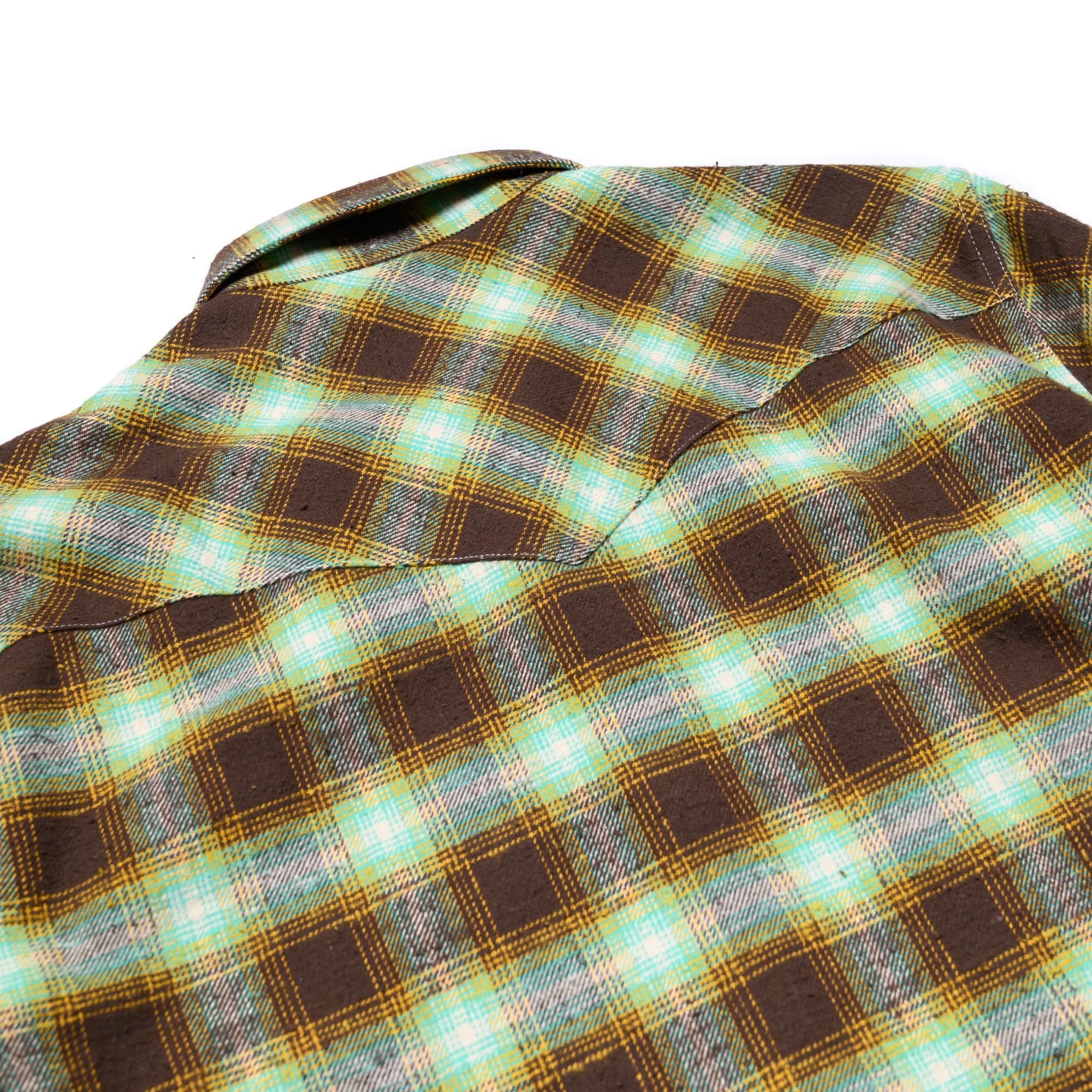 Dawson Selvedge Flannel Check - Brown/Yellow/Turqoise