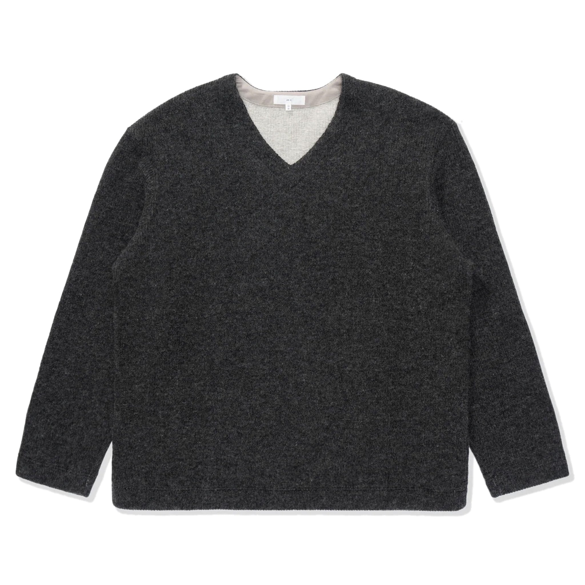 LW770CW V Neck Snap Sweater - Charcoal