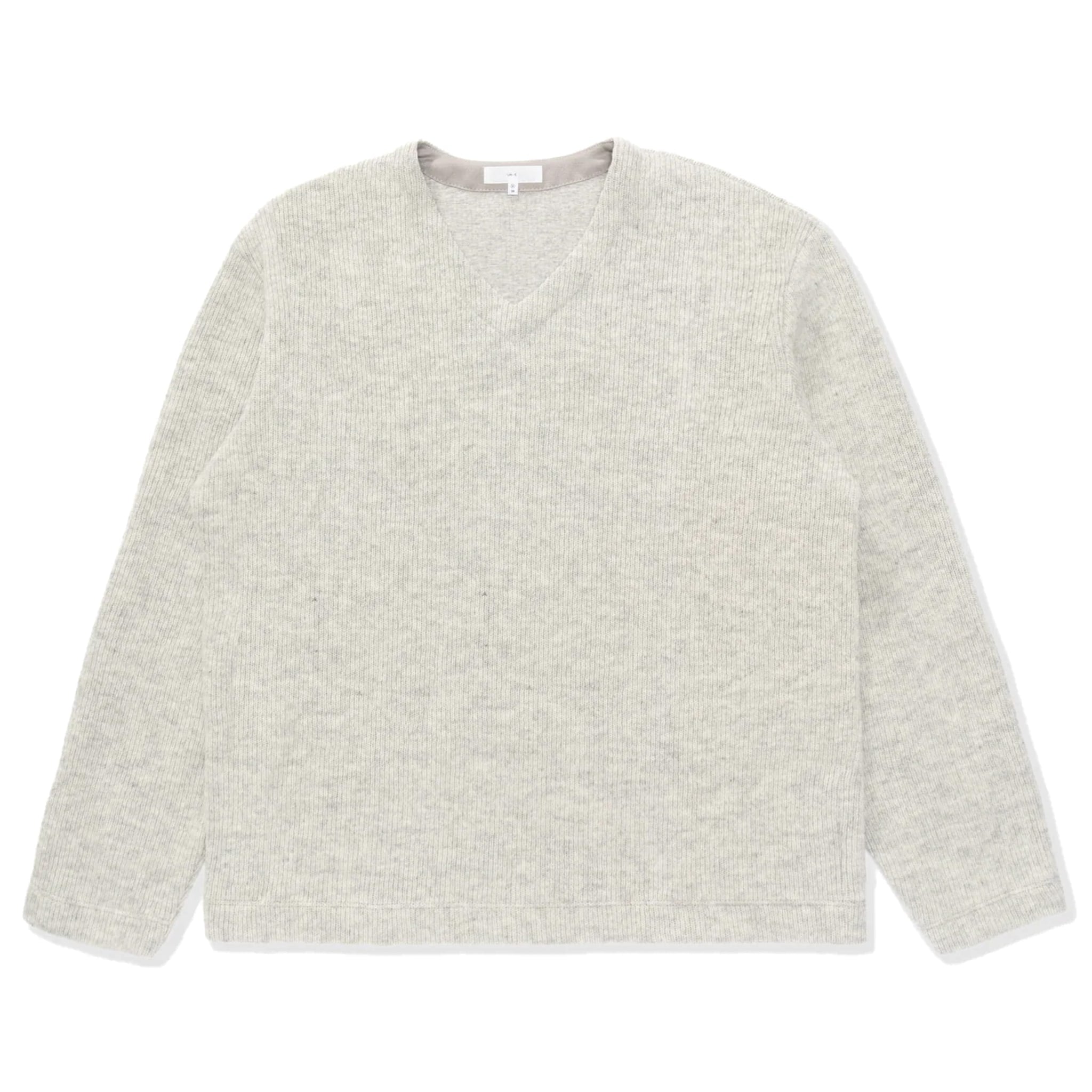LW770CW V Neck Snap Sweater - Oatmeal
