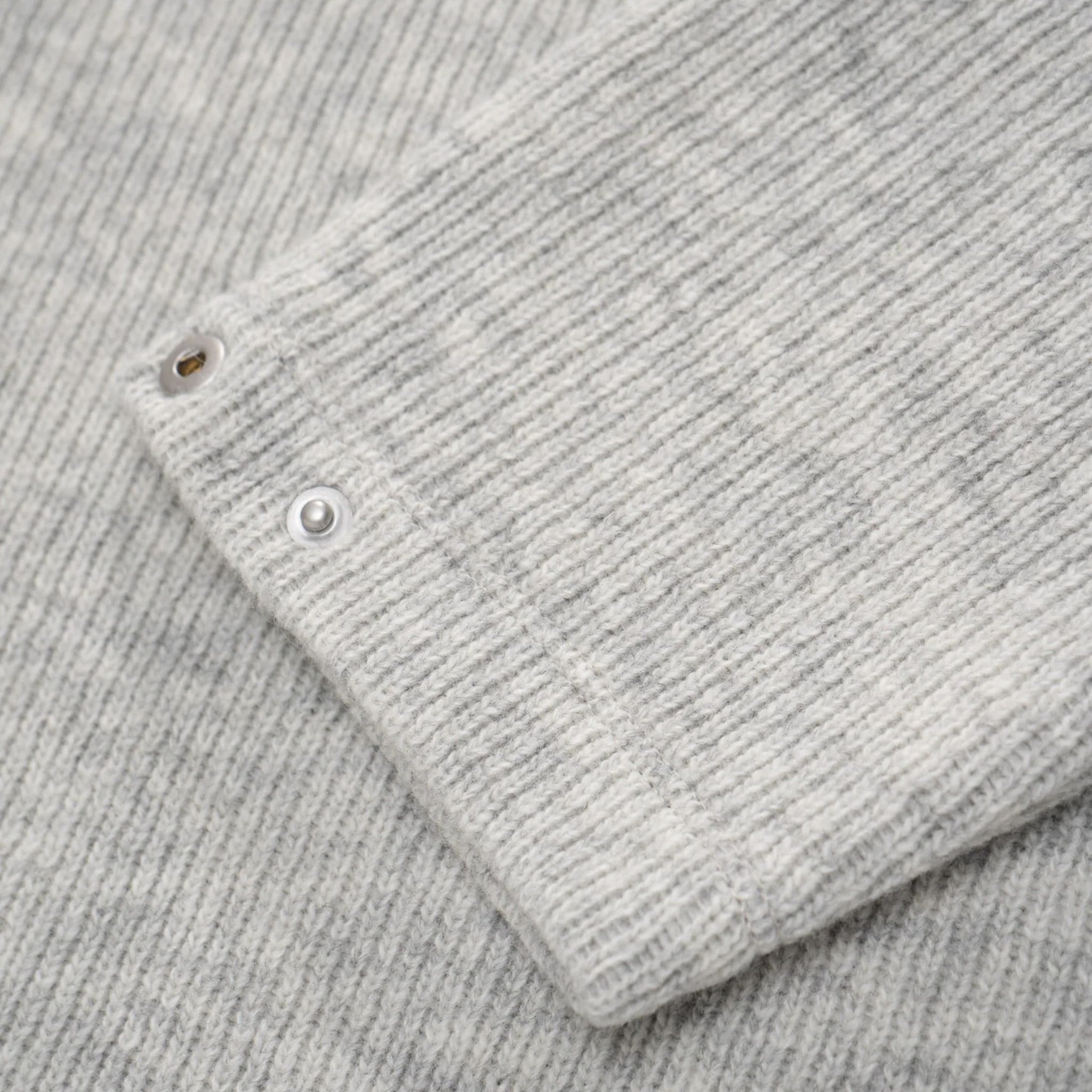 LW770CW V Neck Snap Sweater - Oatmeal