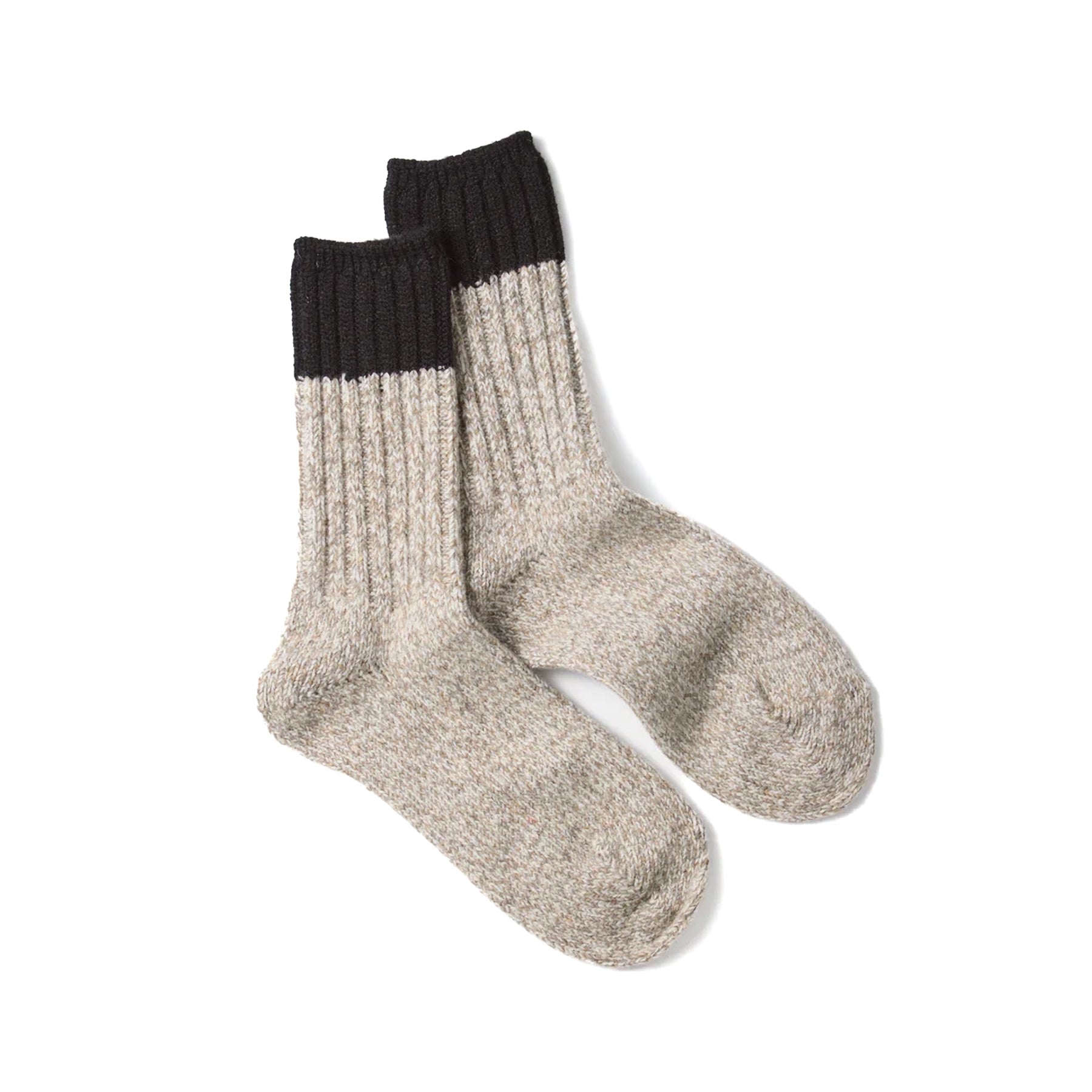 Merino Wool Ragged Socks - Black