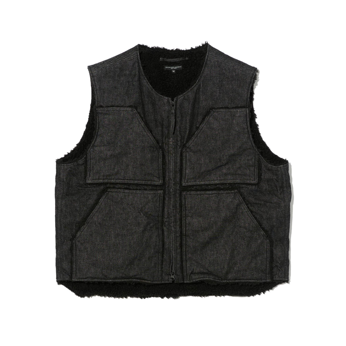 Over Vest - Black Cotton Cone Denim