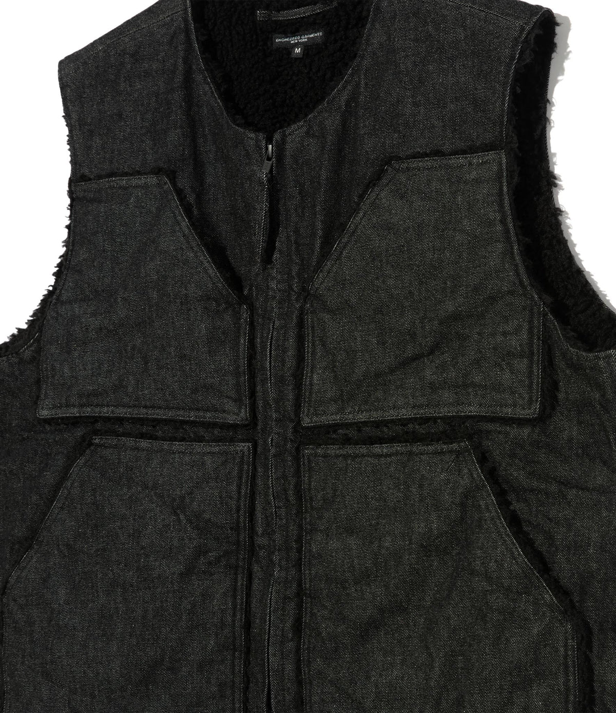 Over Vest - Black Cotton Cone Denim