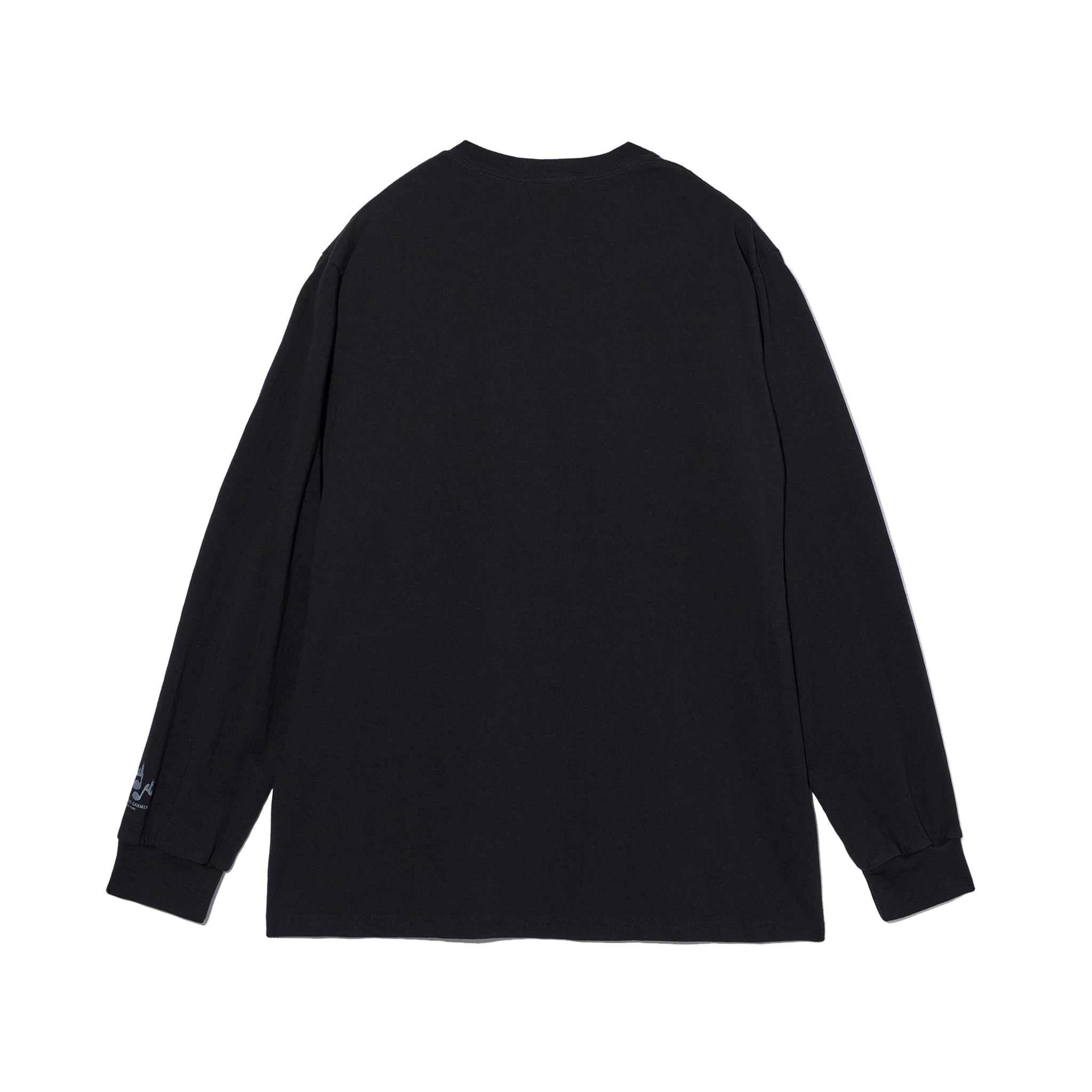 Printed Cross Crew Neck LS T-Shirt - Black