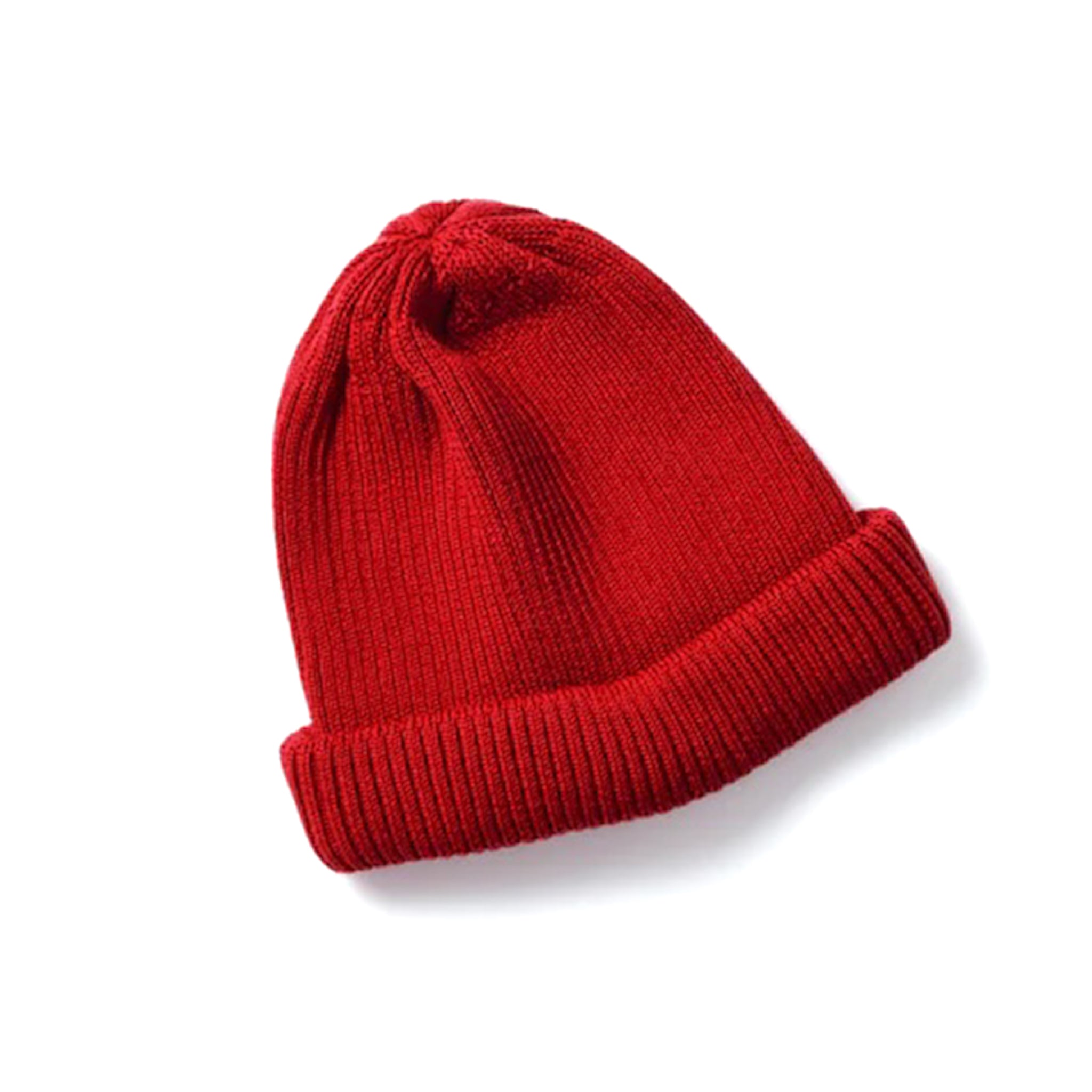 RoToTo R5021 Cotton Roll Up Beanie D. Red | BlackBlue