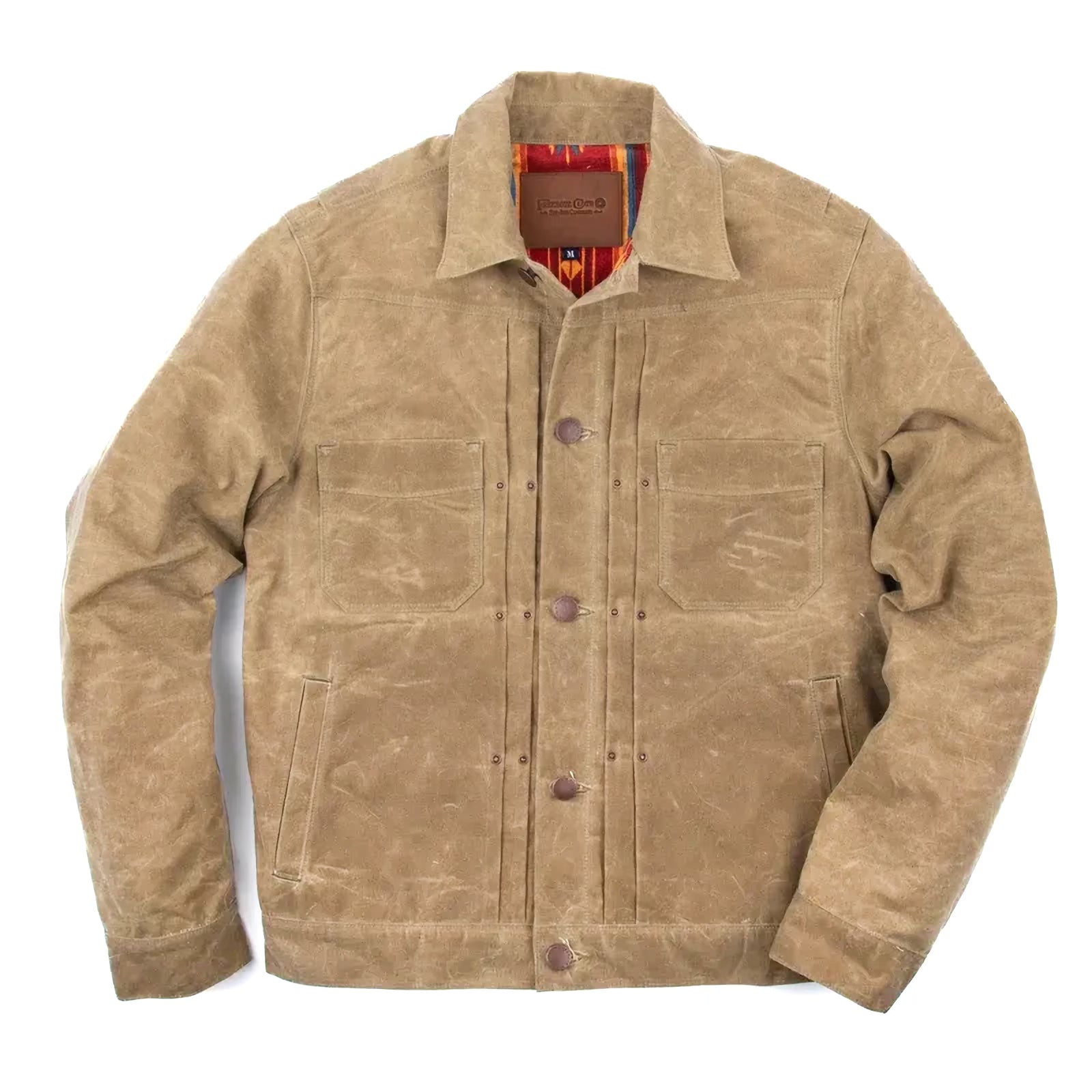 RJ-1 Riders Jacket Waxed Canvas - Tumbleweed (Red Lining)