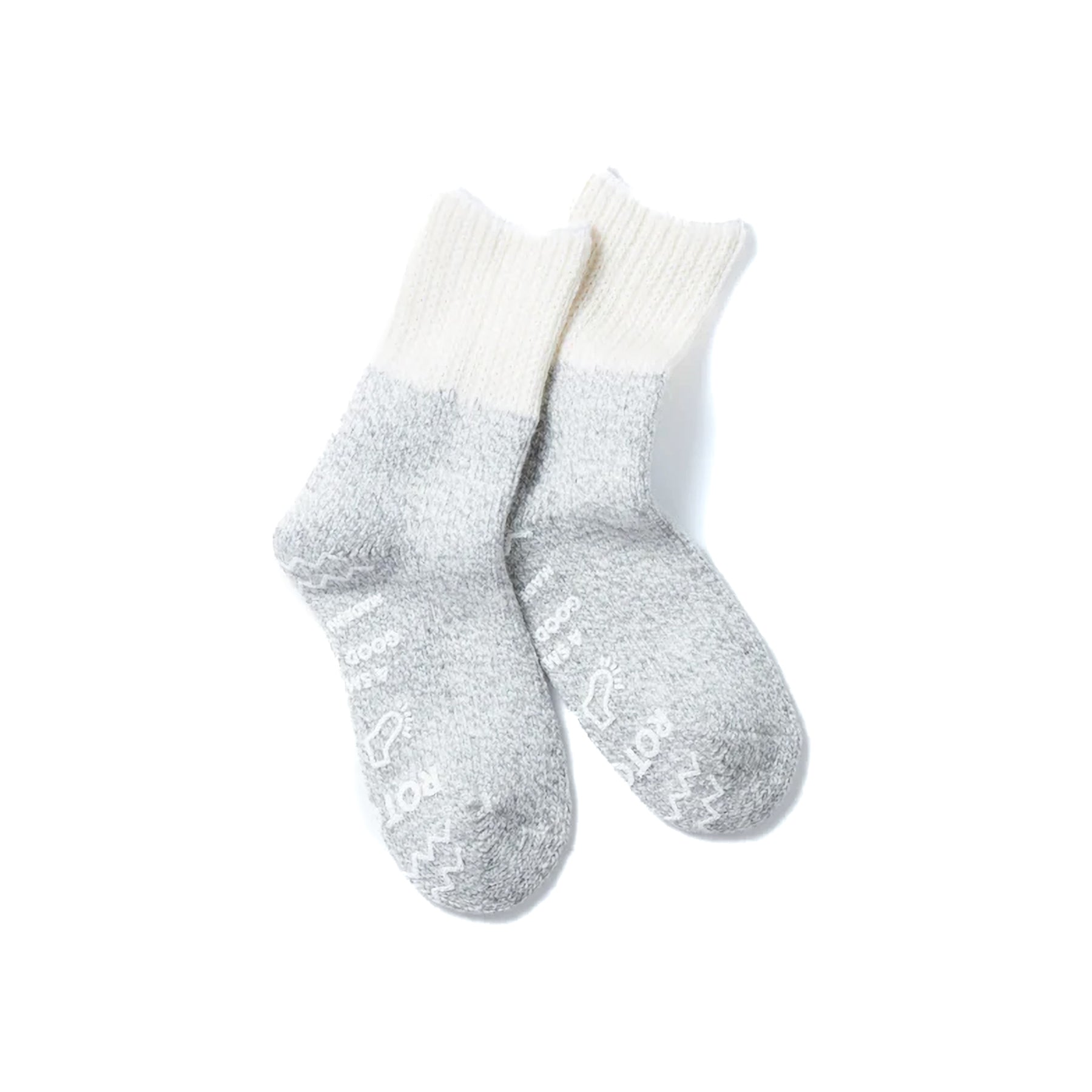 Retro Winter Room Socks - Ivory/Grey