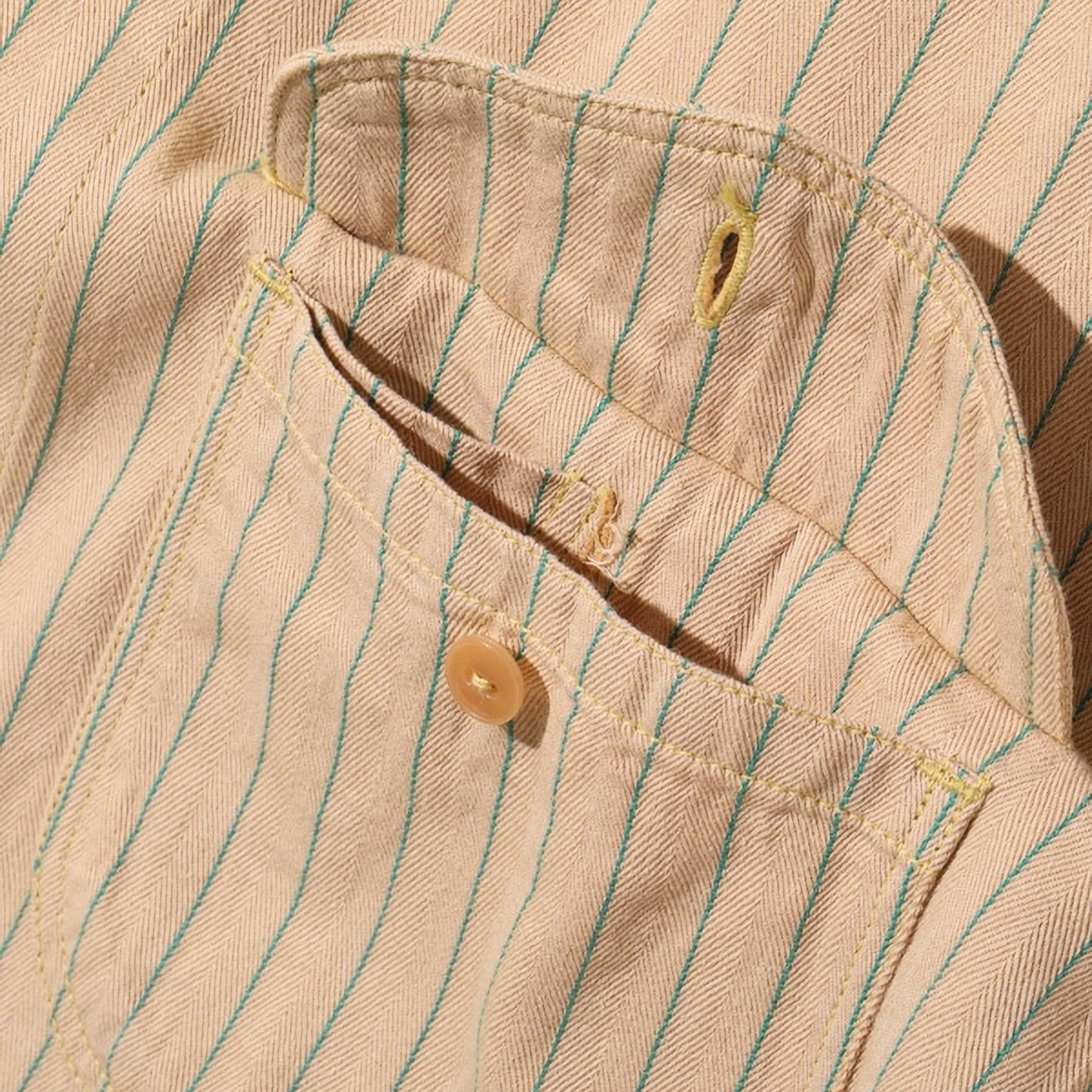 SC28652 Coke Stripe LS Work Shirt - Beige