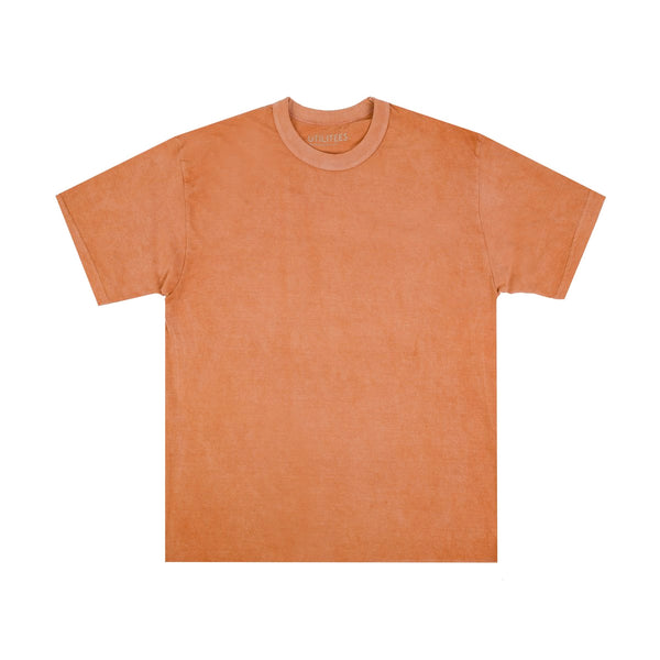 UTIL-HDYE-PCH 5.5oz Loopwheel Crew Neck T-Shirt - Hand Dyed Peach
