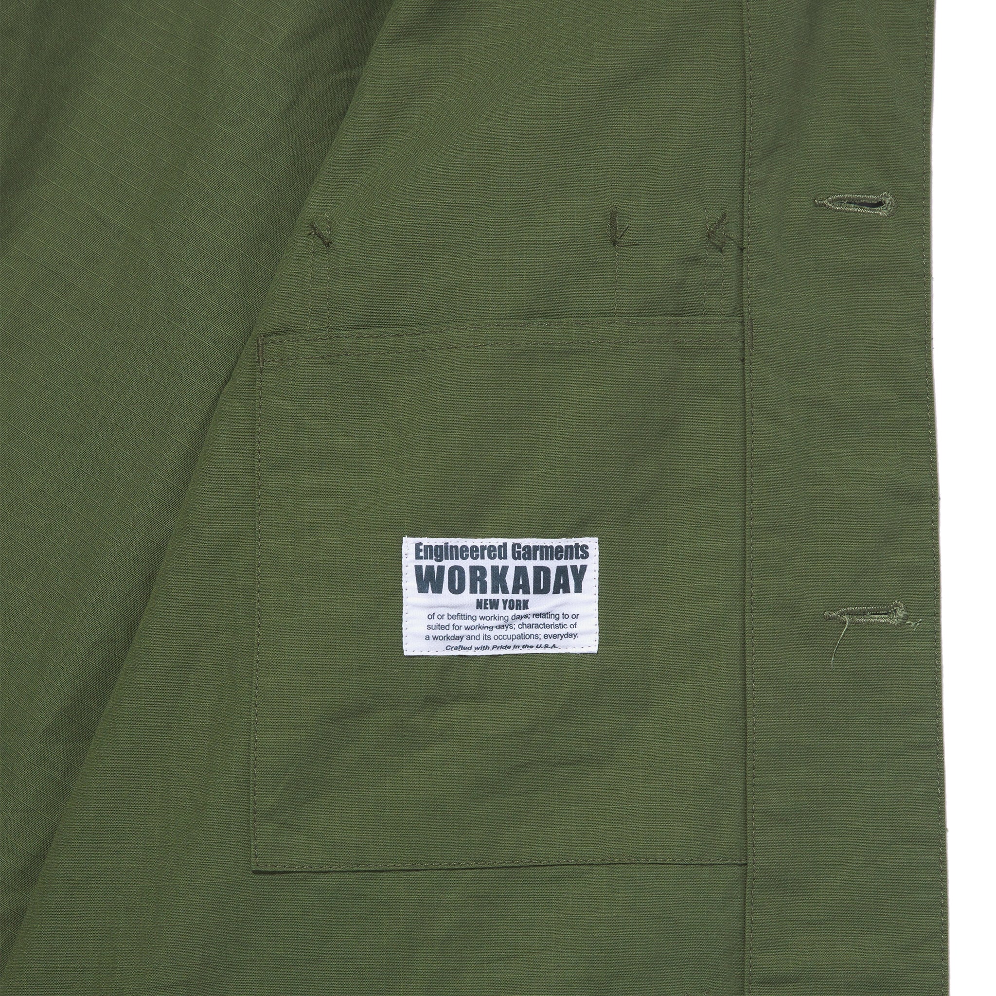 Utility Jacket - Olive Cotton Reversed Sateen