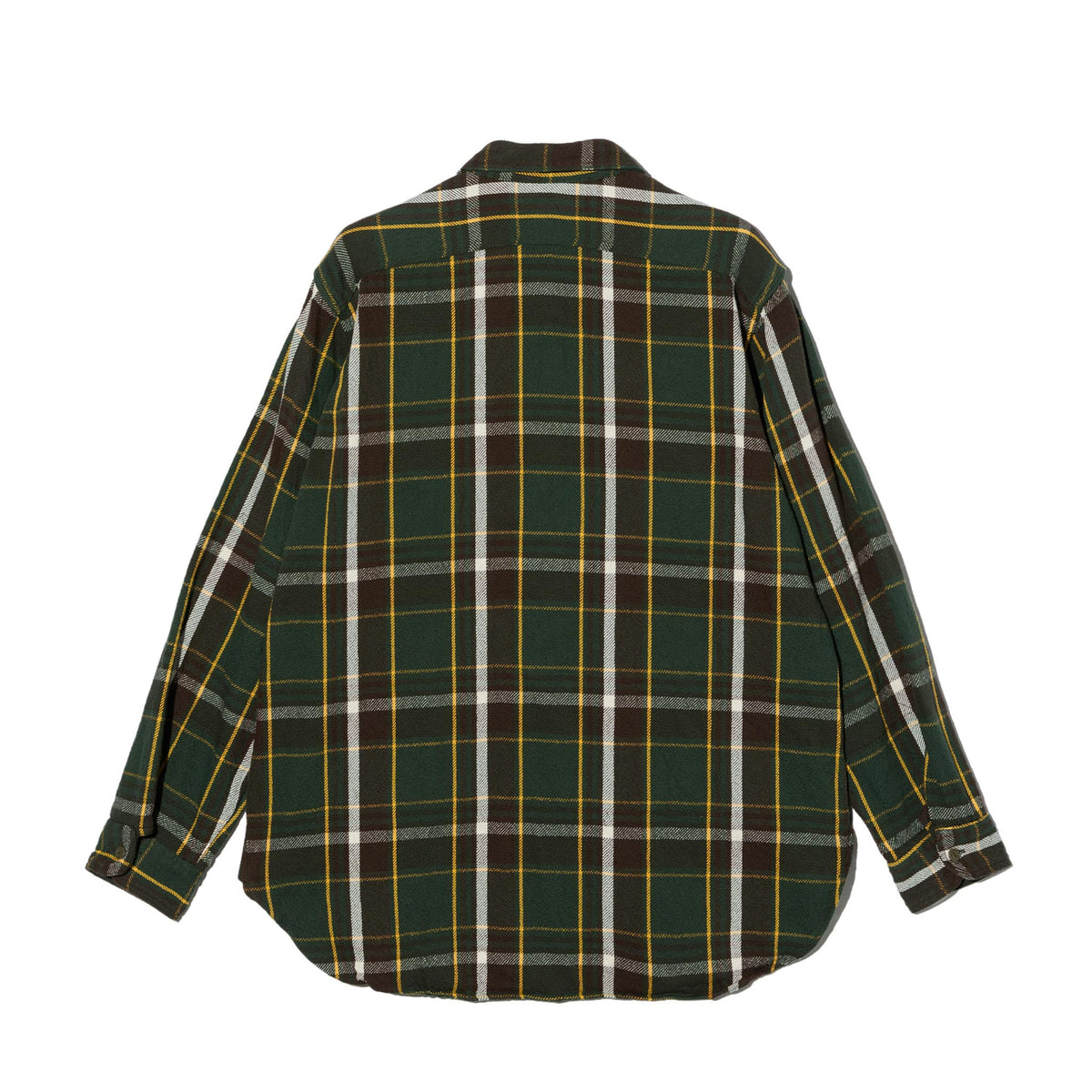 Work Shirt - Olive/Brown Cotton Heavy Twill Plaid