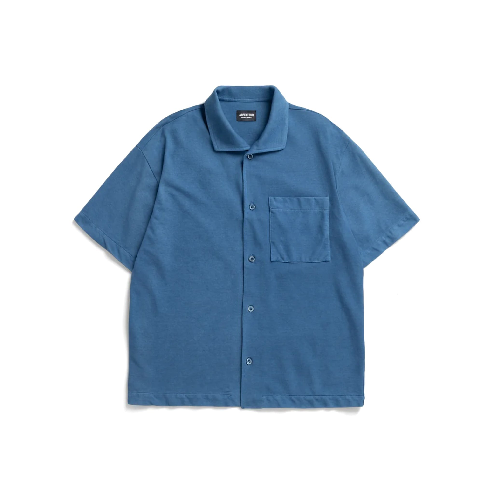 Arpenteur Coral Wide Collar Shirt Rachel Mesh Woad | BlackBlue