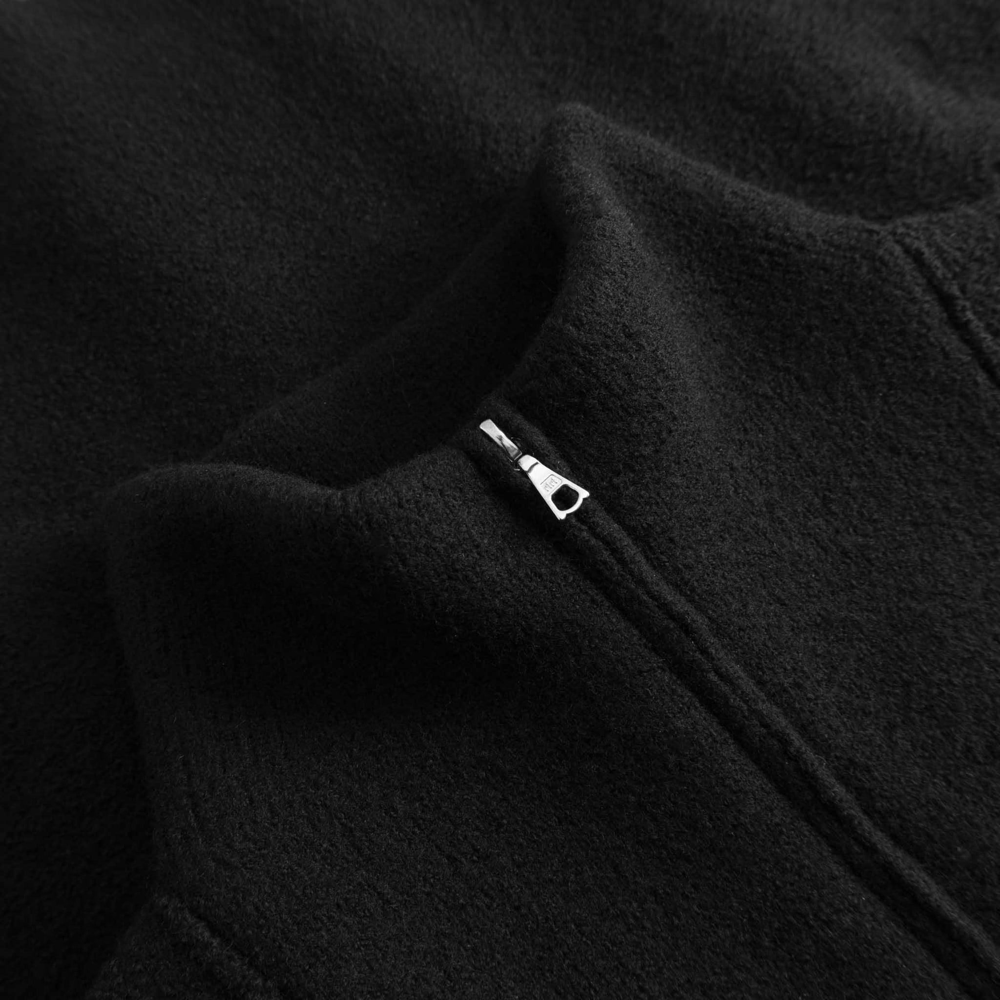 Cam Quarter Zip Felted Wool Sweater - Black