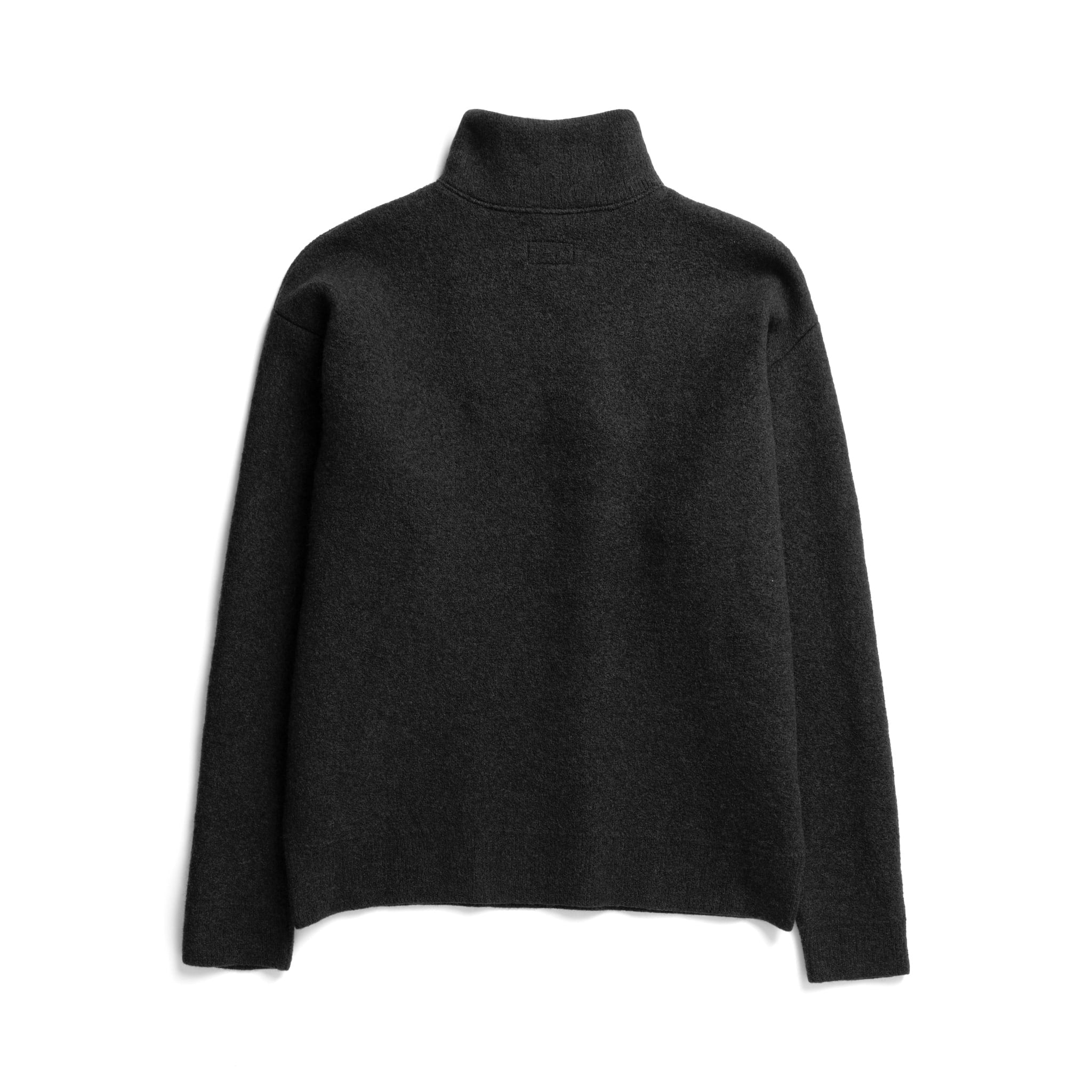 Cam Quarter Zip Felted Wool Sweater - Charcoal