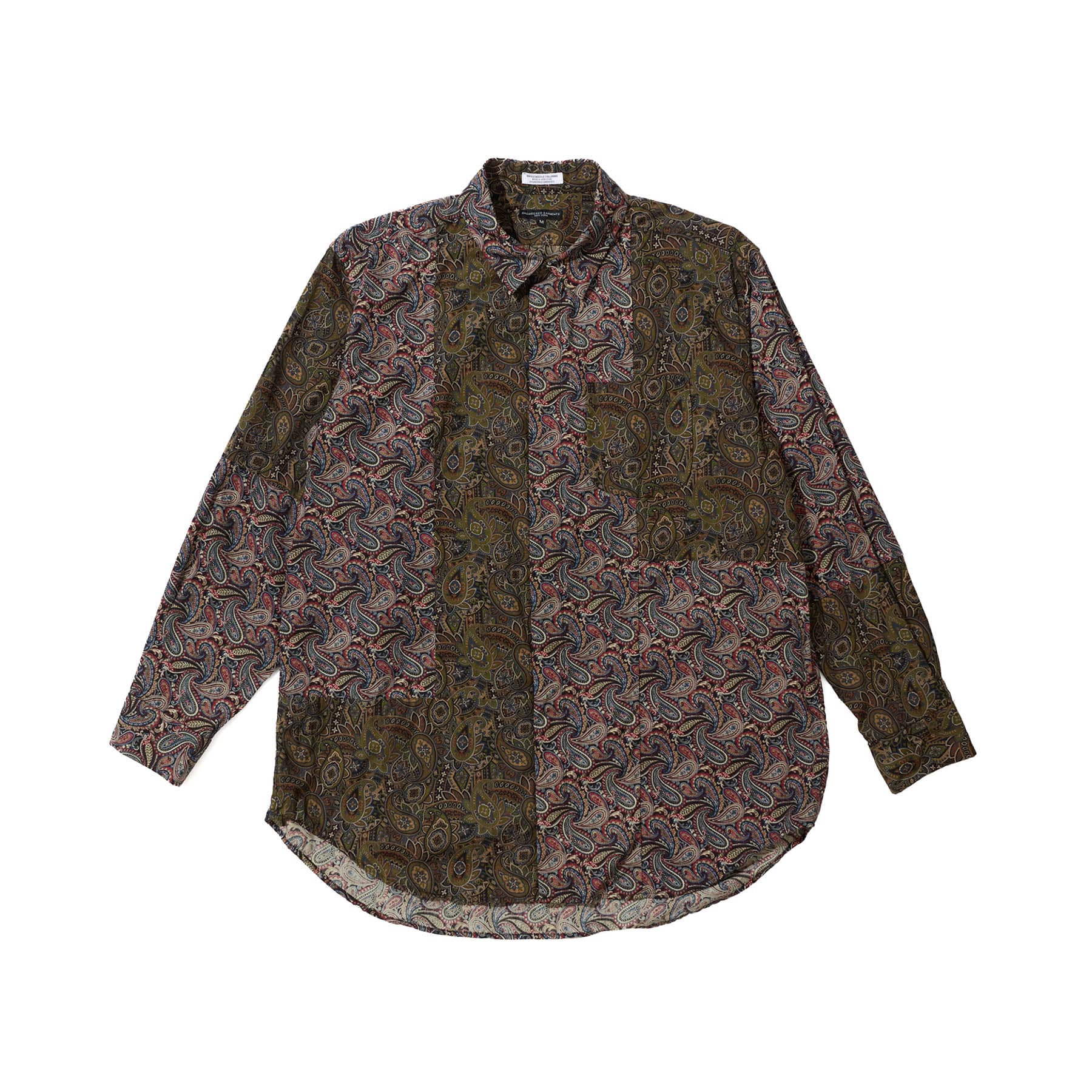Combo Short Collar Shirt - Olive/Black Cotton Paisley Print