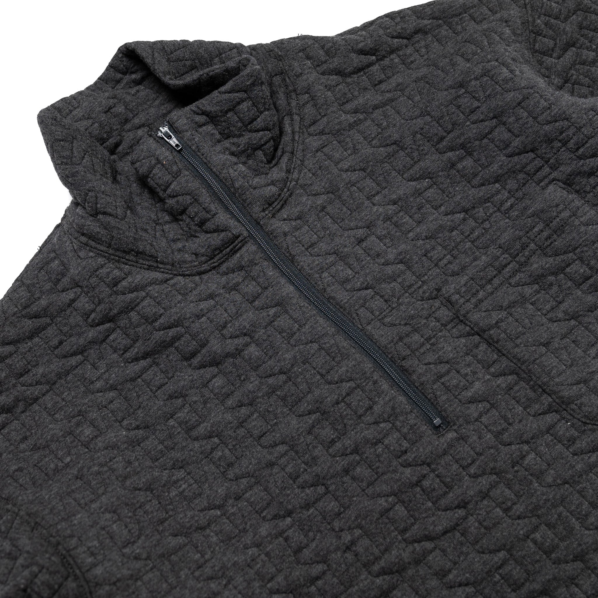 Zip Mock Neck - Charcoal PC Quilted Jersey