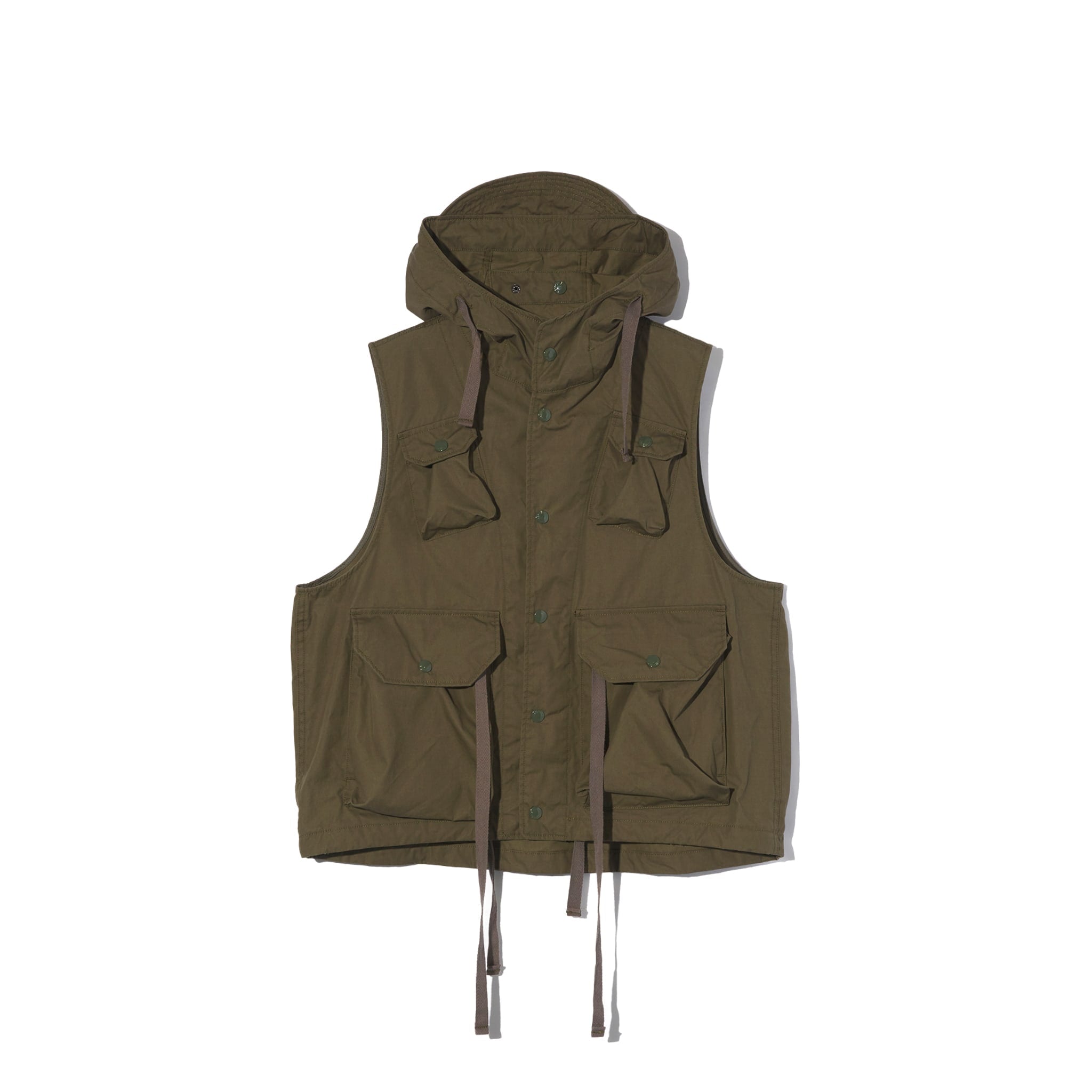 Field Vest - Olive Coated Cotton Cloth