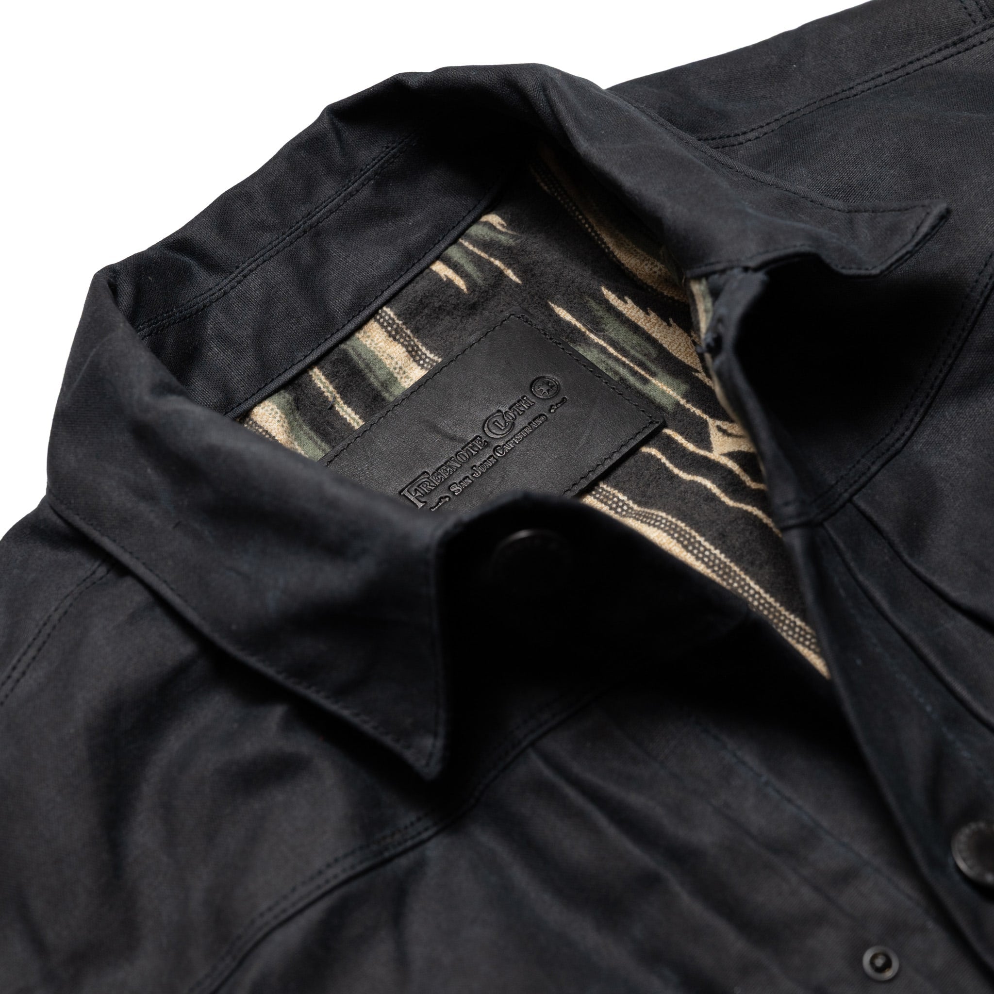 RJ-1 Riders Jacket Waxed Canvas - Black (Olive Lining)