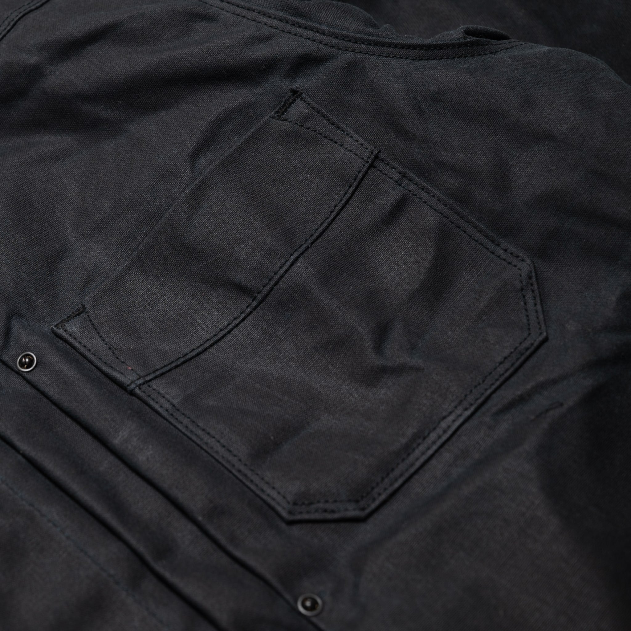 RJ-1 Riders Jacket Waxed Canvas - Black (Olive Lining)