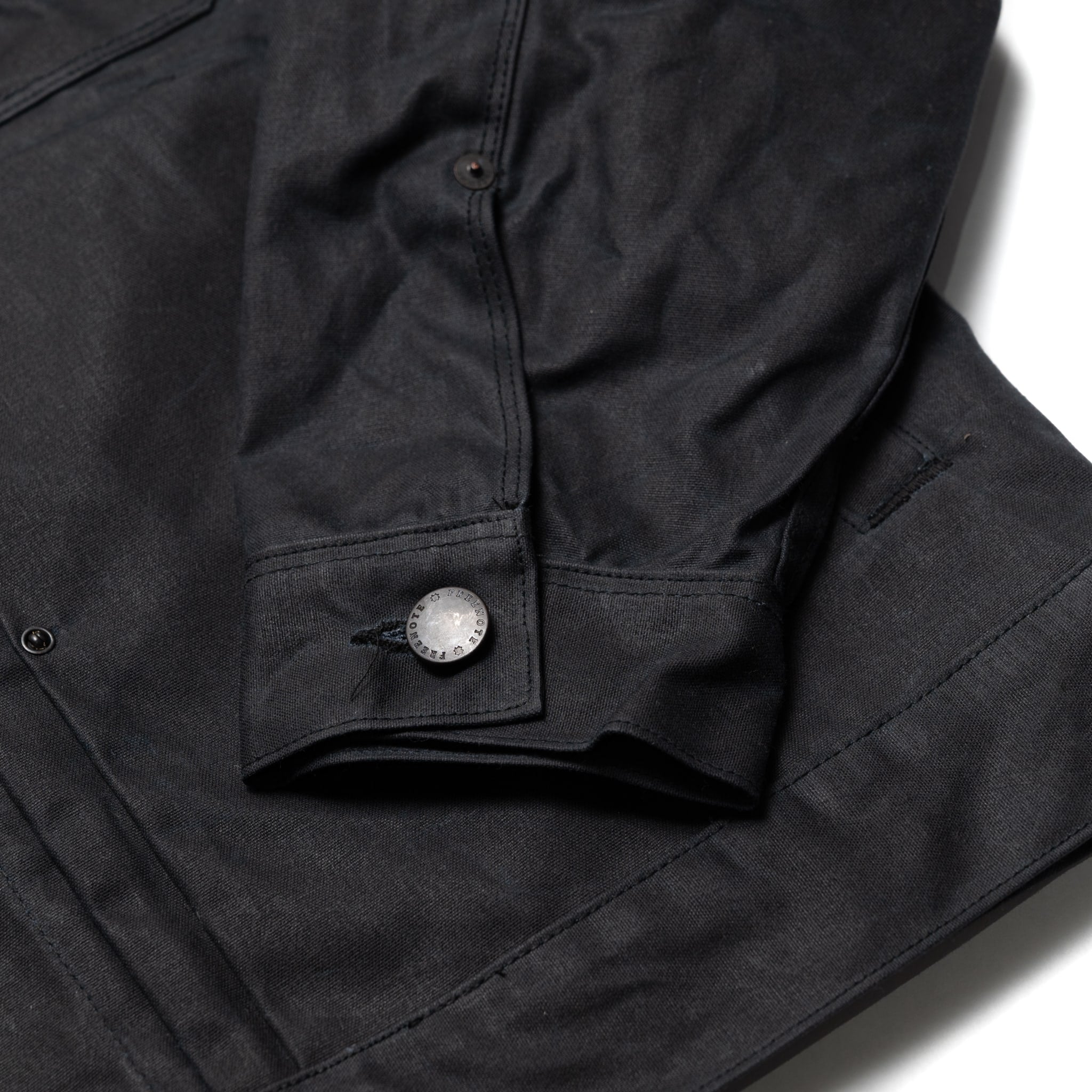 RJ-1 Riders Jacket Waxed Canvas - Black (Olive Lining)