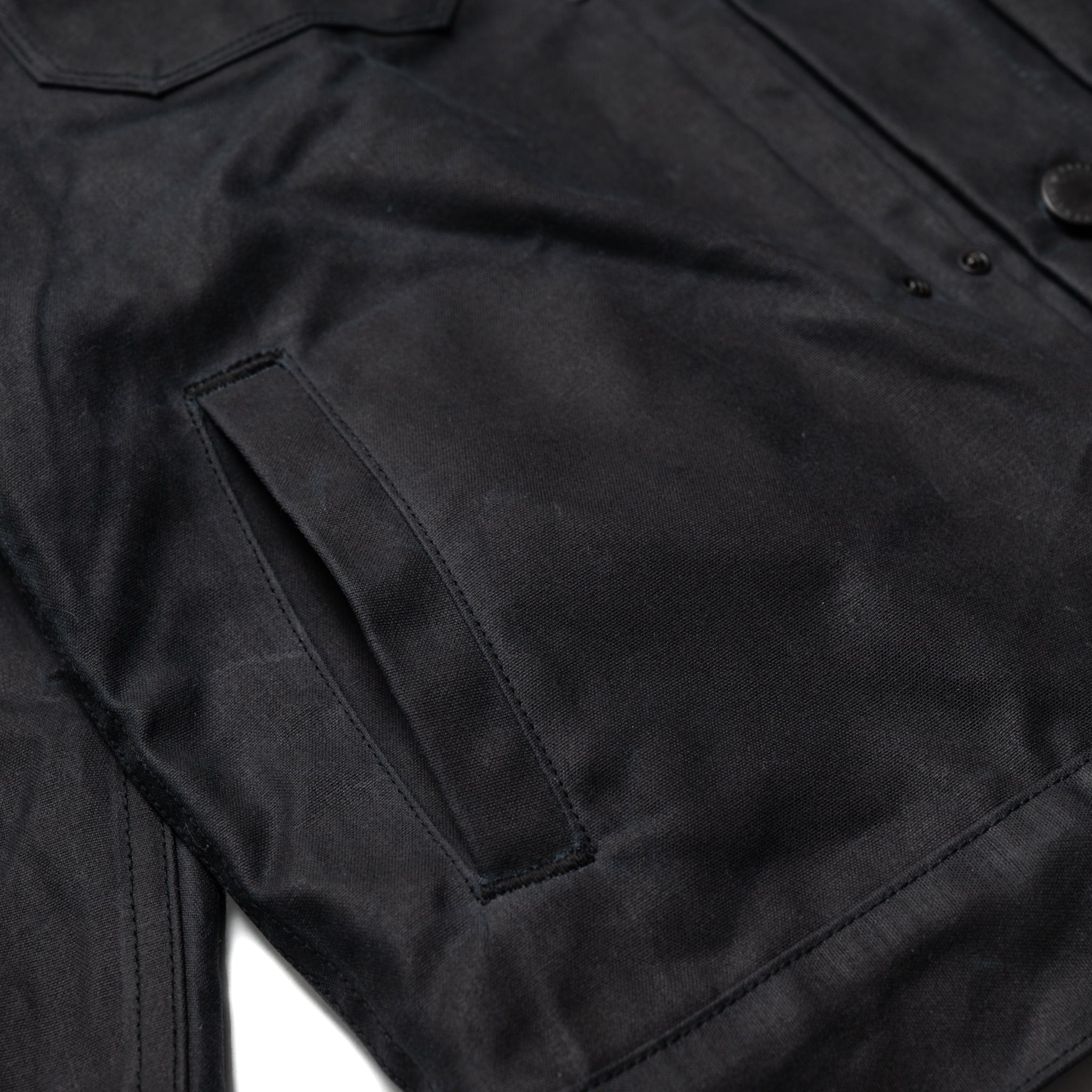 RJ-1 Riders Jacket Waxed Canvas - Black (Olive Lining)